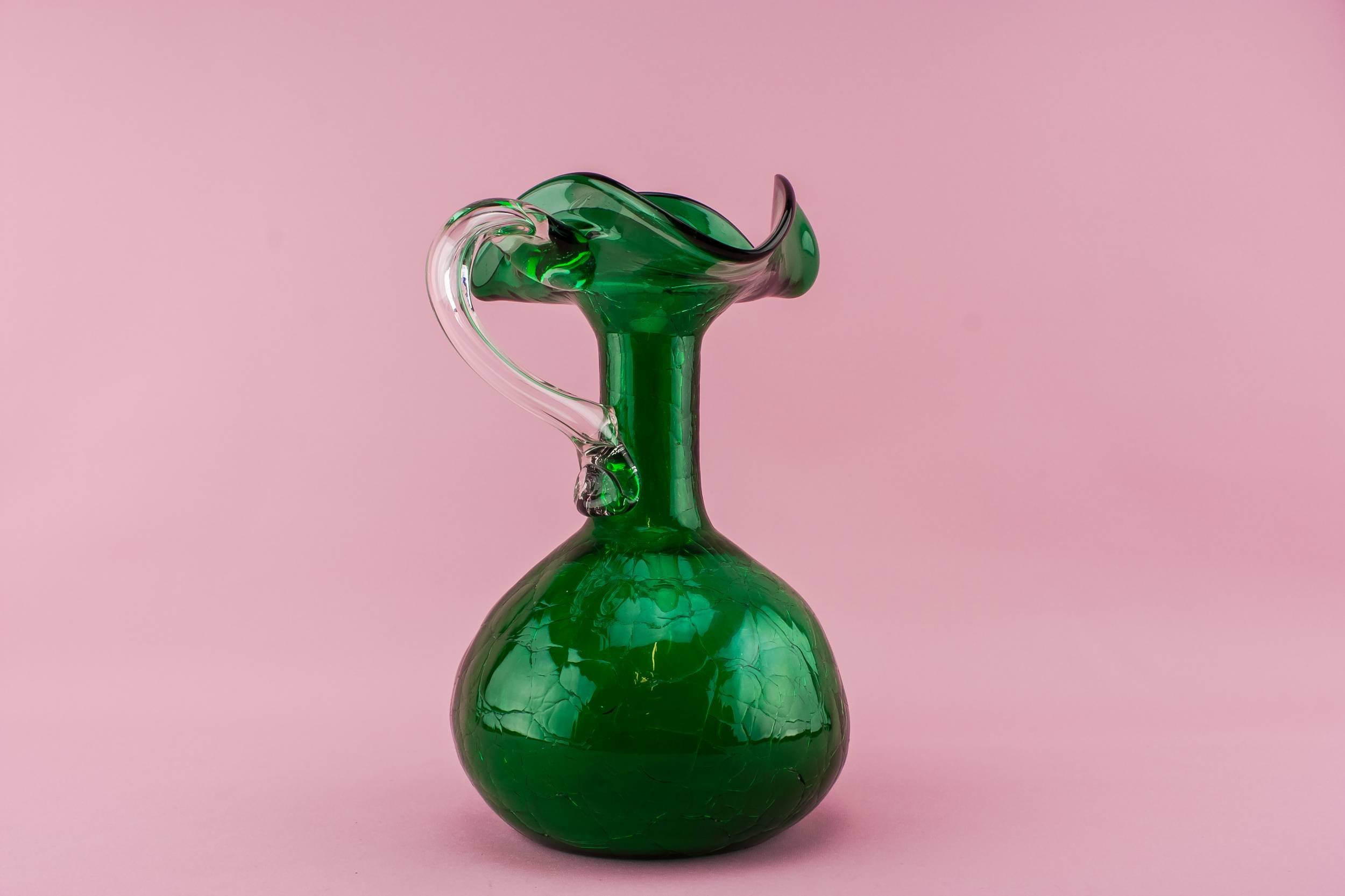 Vintage Modernist JUG — Green glass jug 1