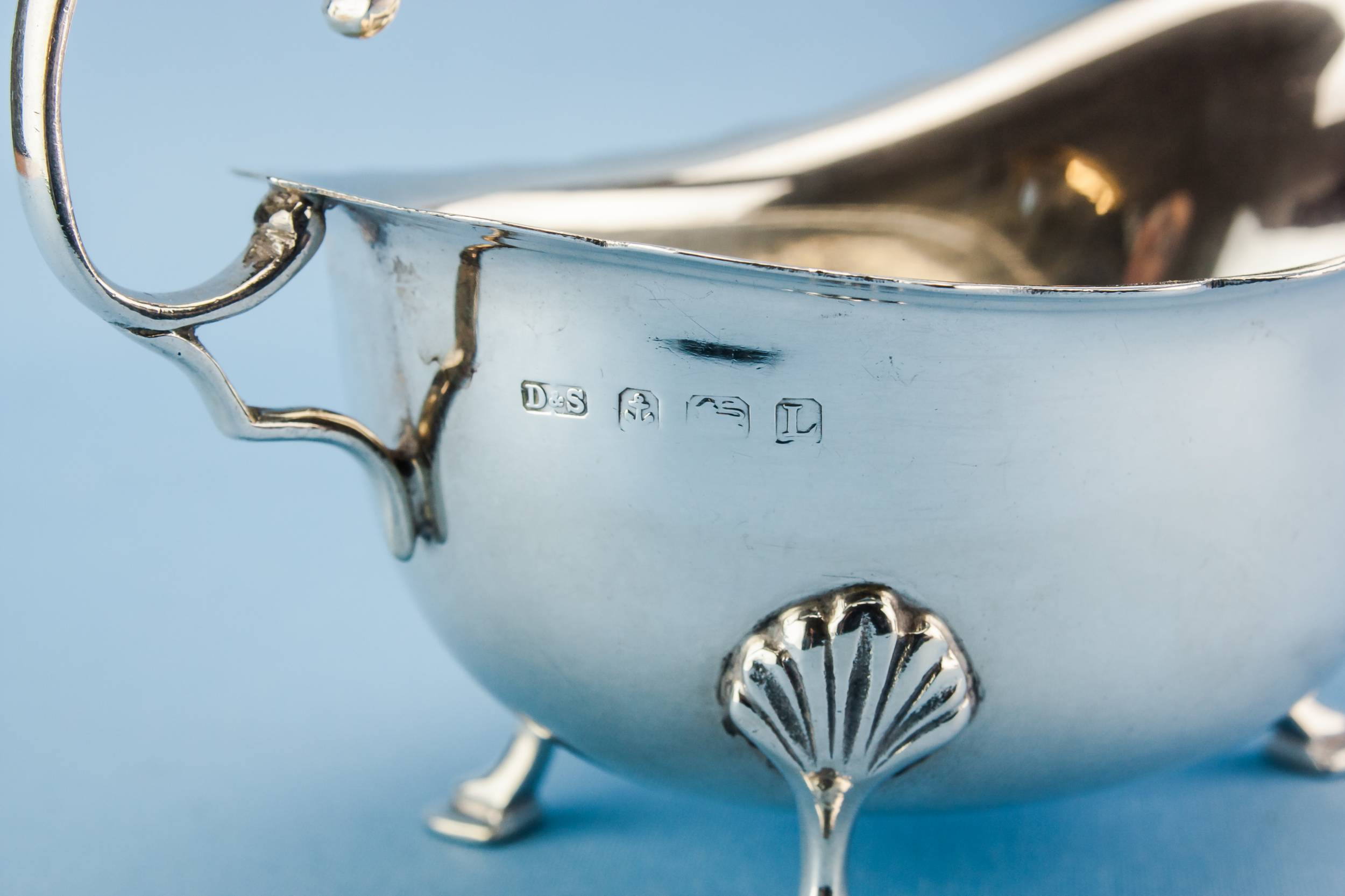 Neo-Classical Vintage GRAVY — Silver gravy boat 5