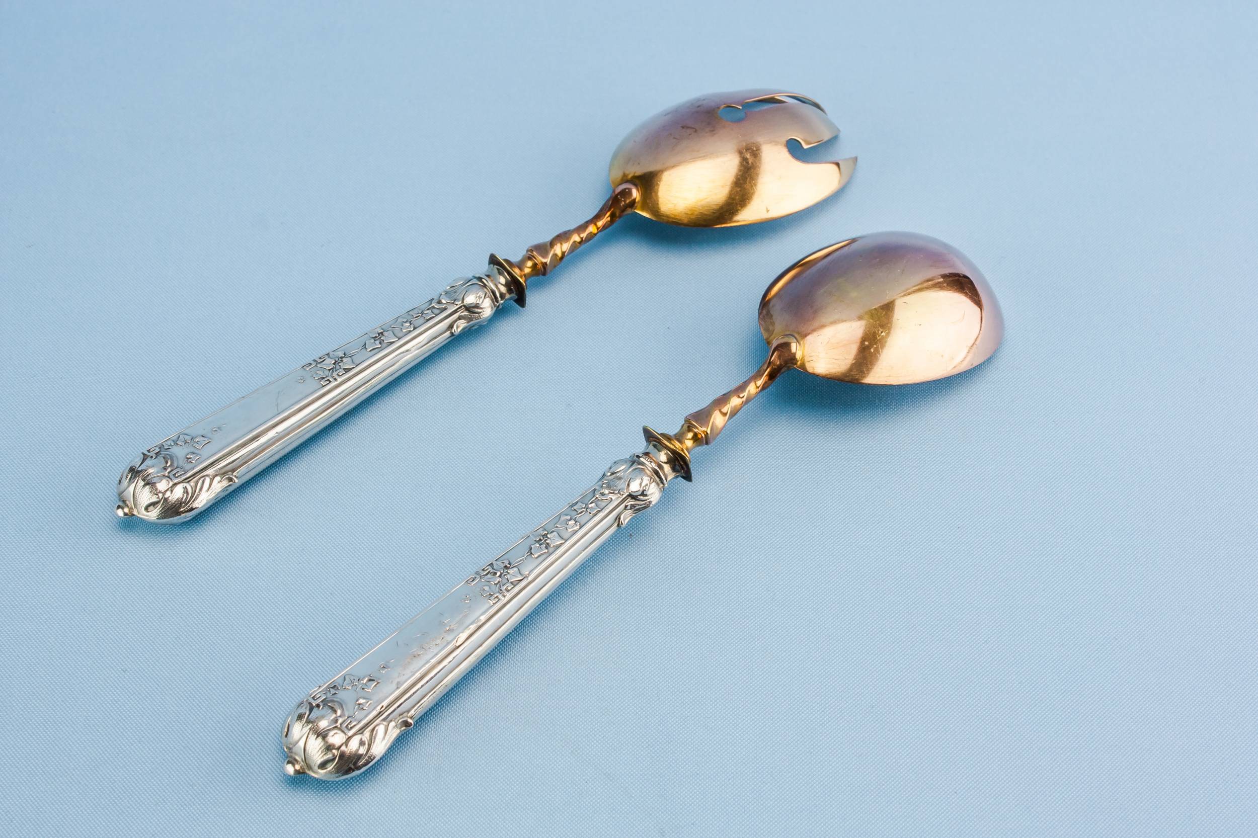 Spoons Silver Plated — Art Nouveau serving set 1