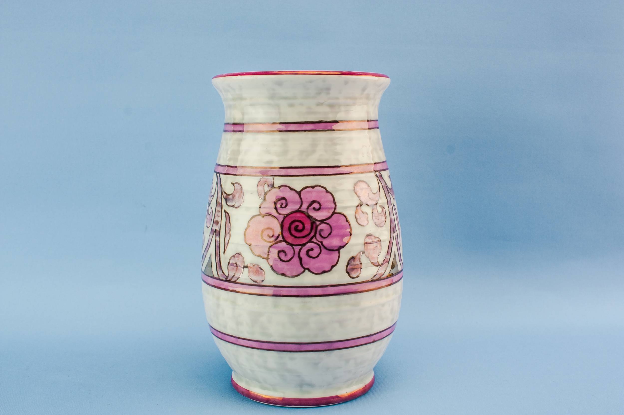 Purple Vintage Floral — Purple baluster vase