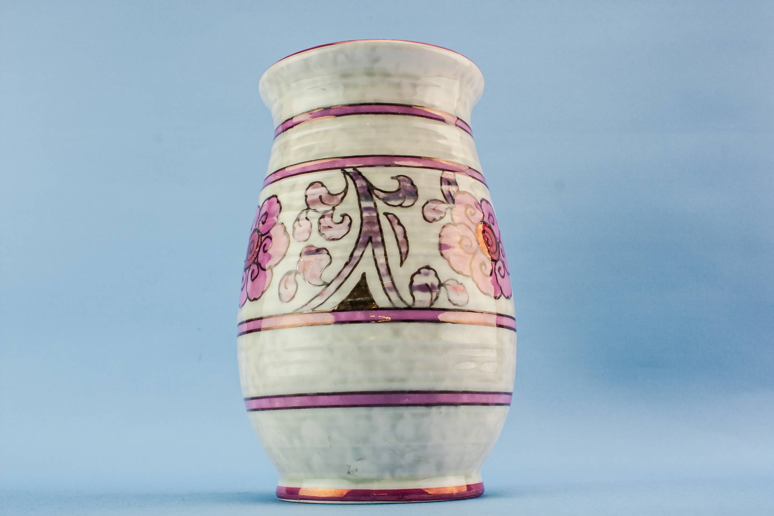 Purple Vintage Floral — Purple baluster vase 1