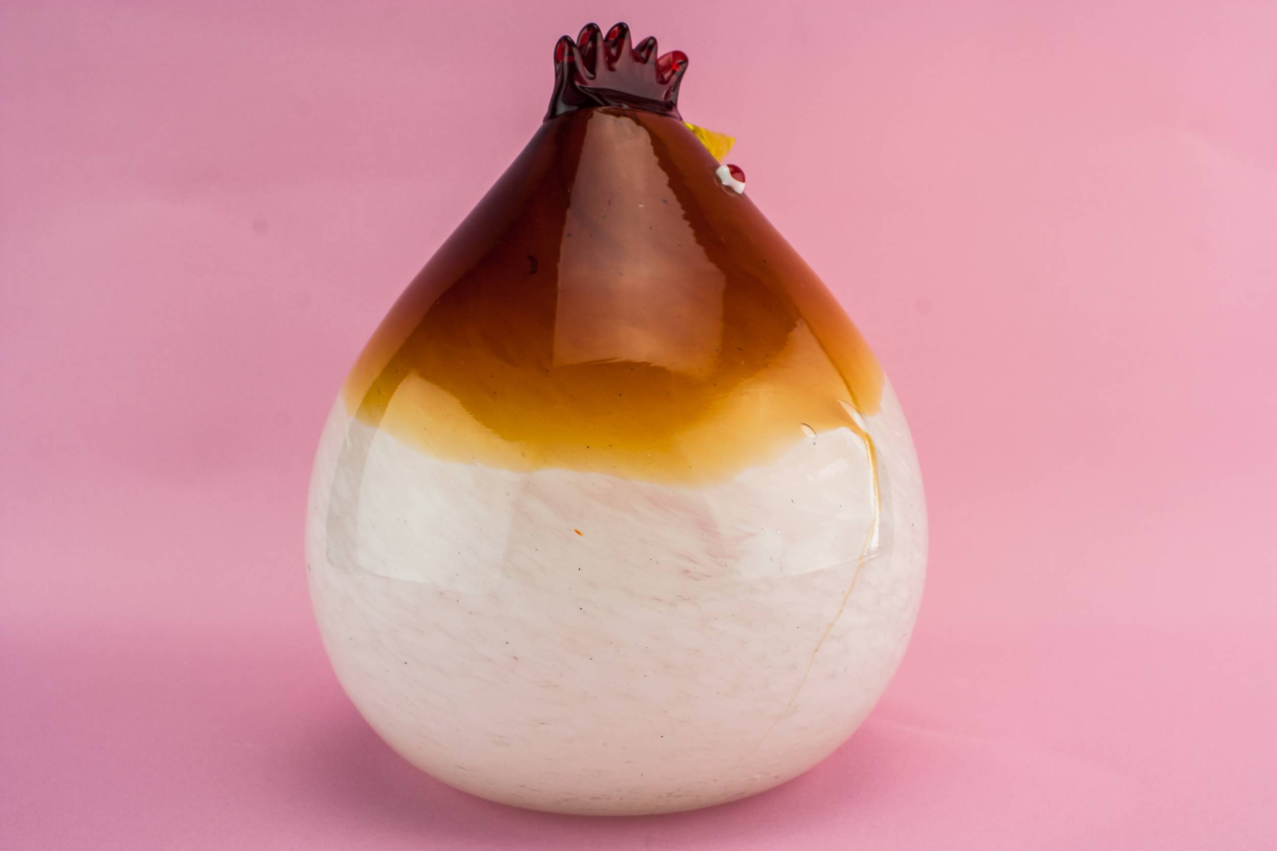 Charming Vintage Mottled — Glass chicken paperweight 1