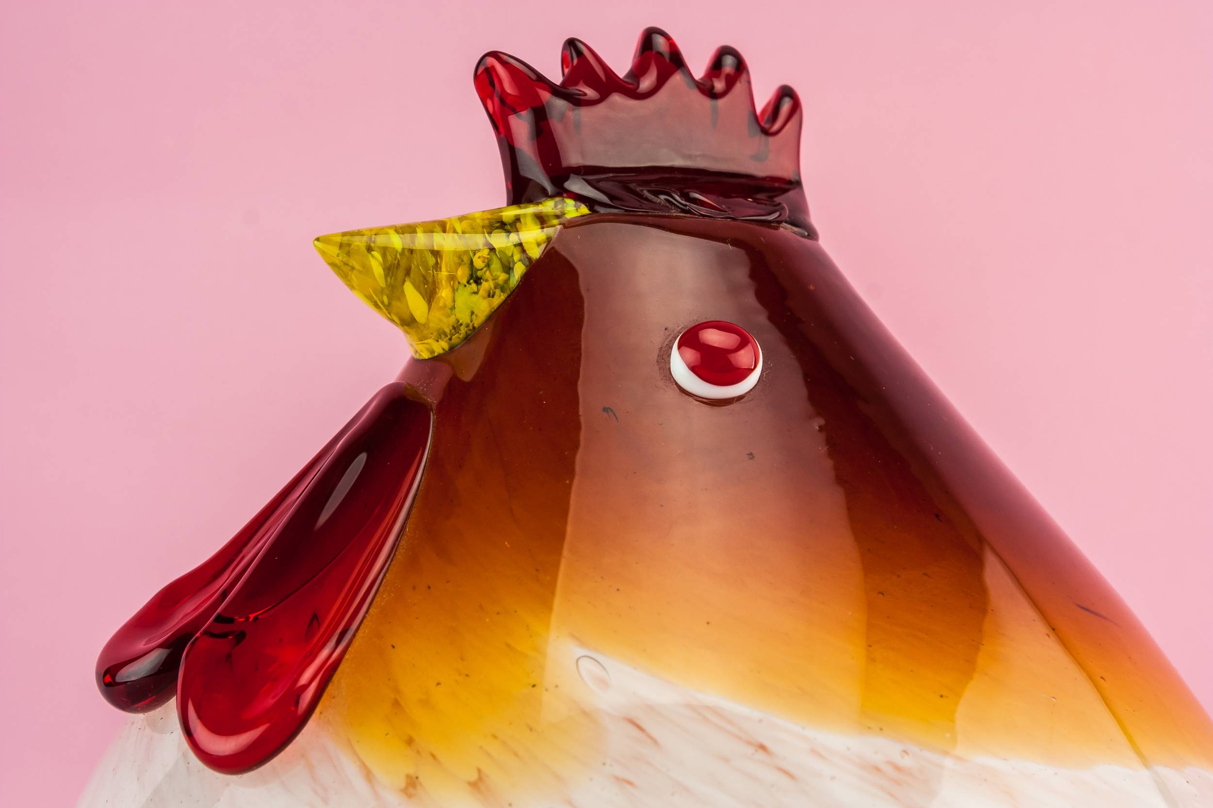 Charming Vintage Mottled — Glass chicken paperweight 2