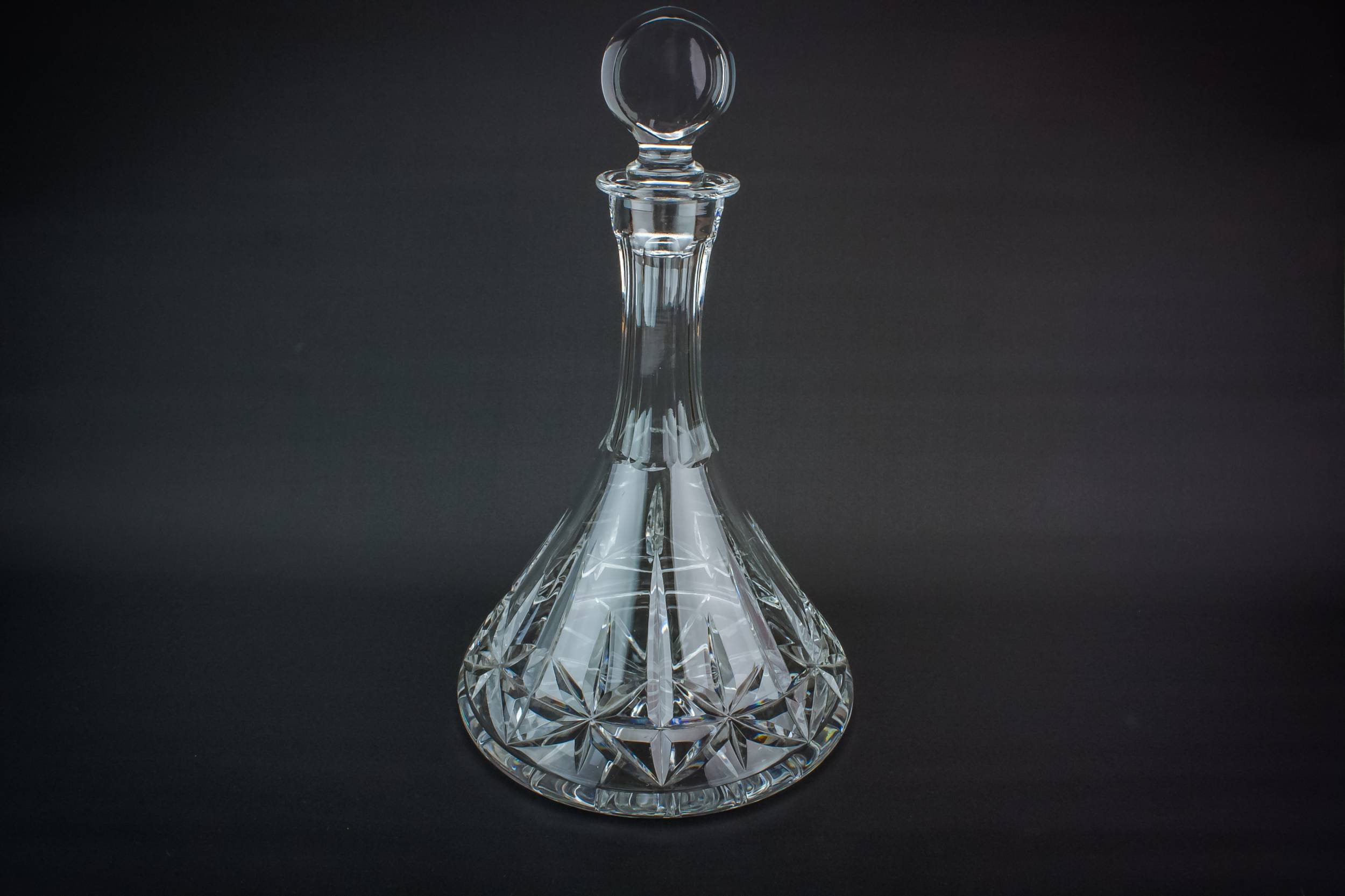 Cut Glass Crystal — Port cut glass ship decanter 4