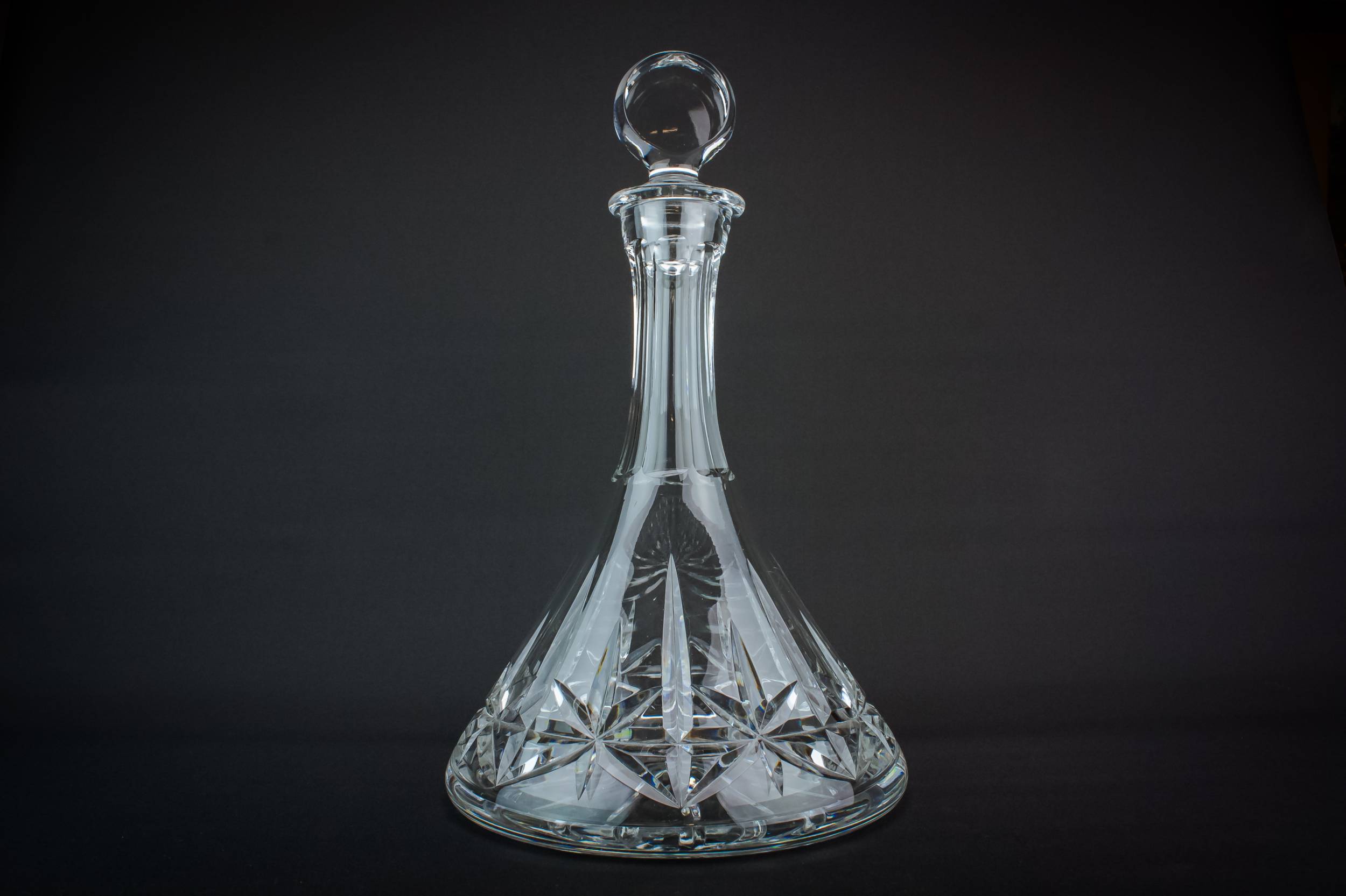 Cut Glass Crystal — Port cut glass ship decanter
