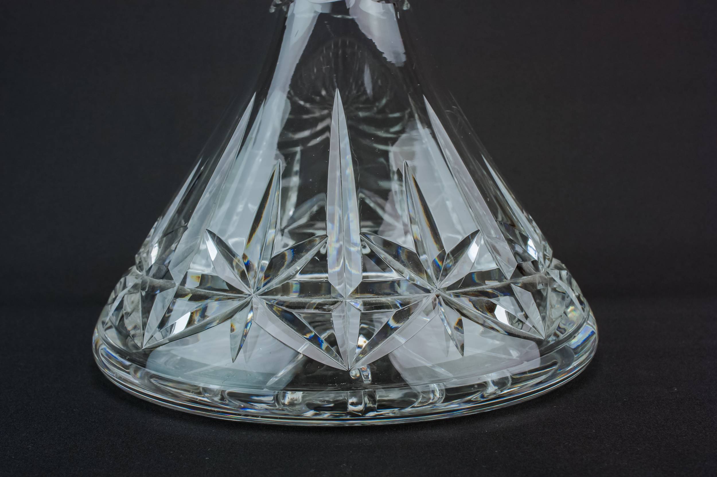 Cut Glass Crystal — Port cut glass ship decanter 3