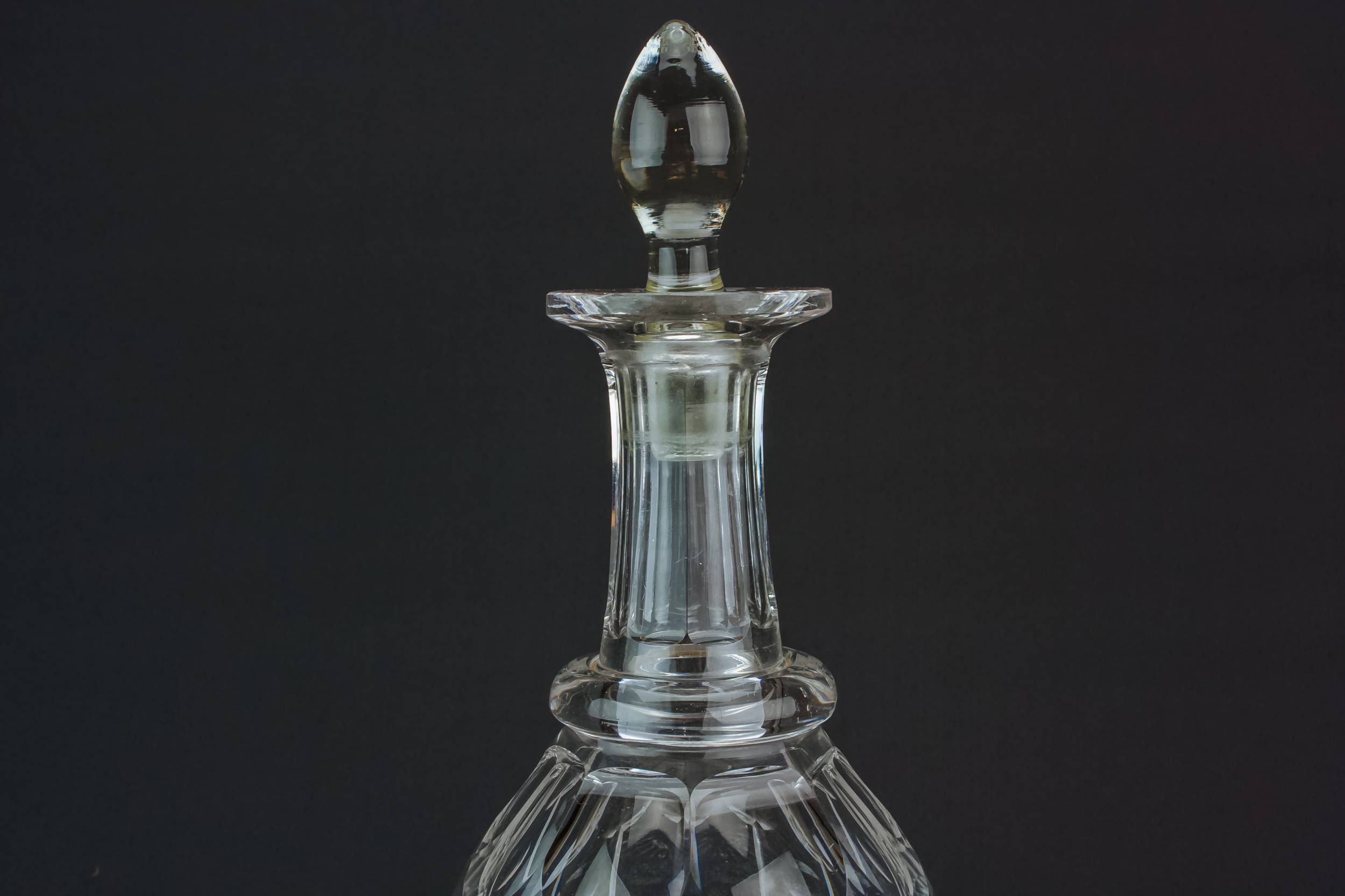Antique Small Wine — Barrel cut glass decanter 1