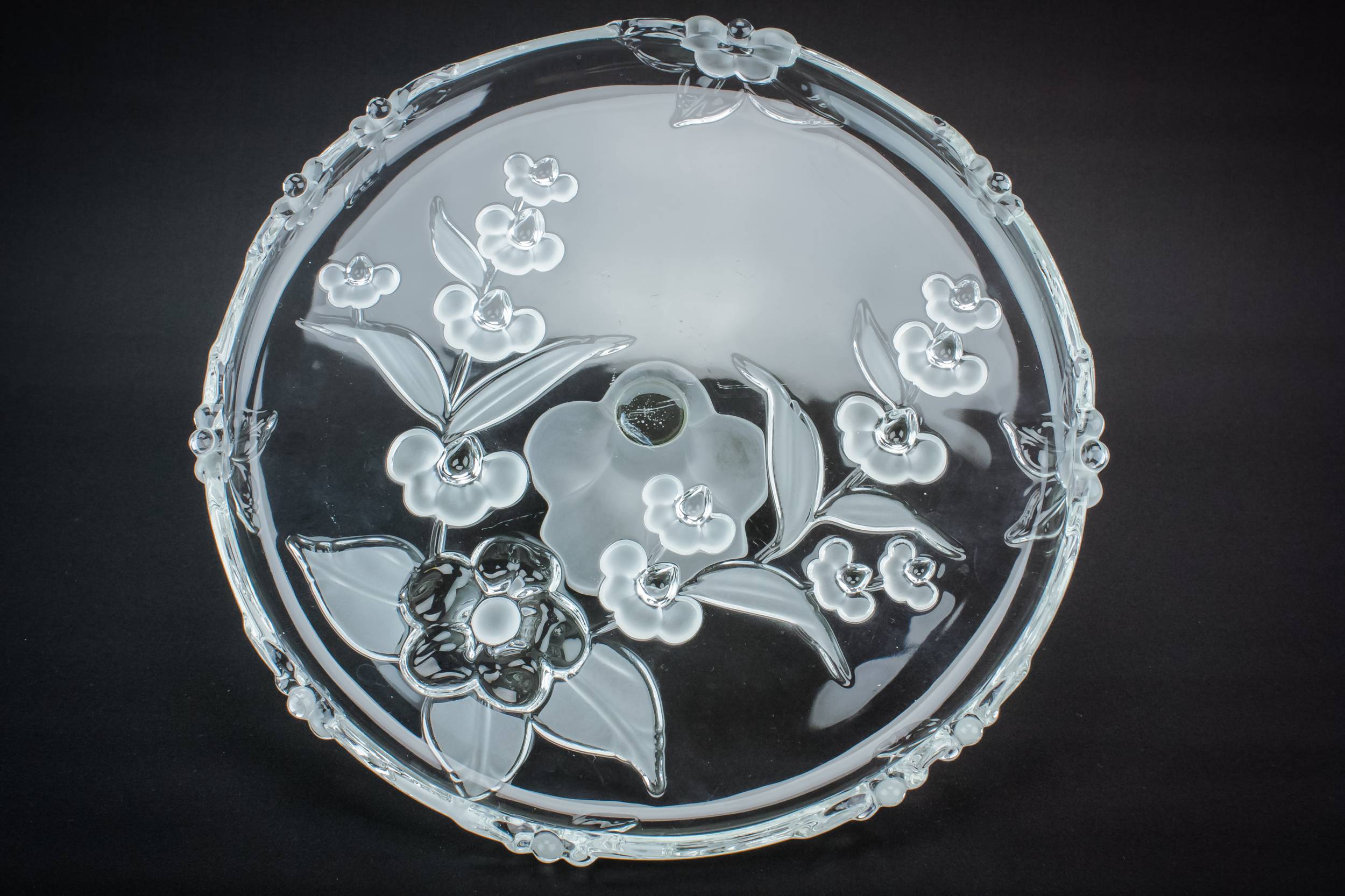 Vintage Unusual Floral — Moulded glass cake stand 2