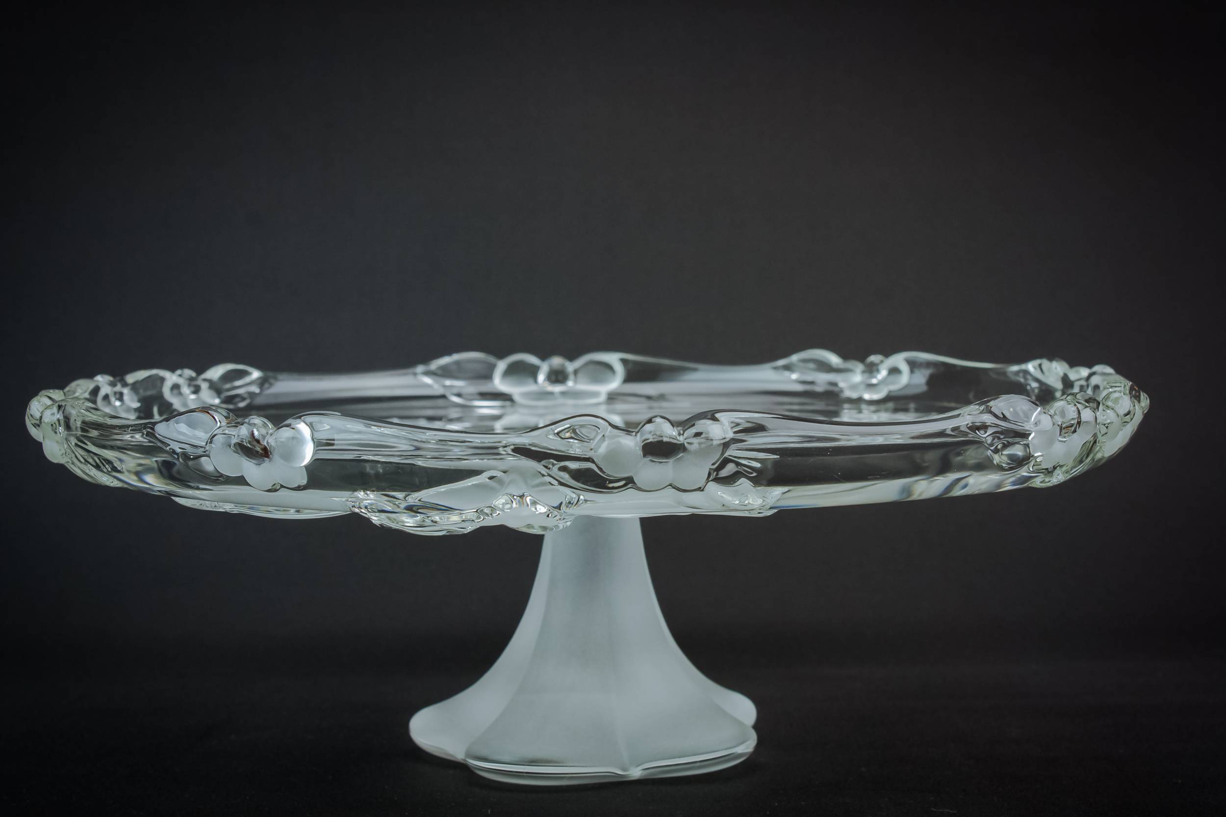 Vintage Unusual Floral — Moulded glass cake stand 3