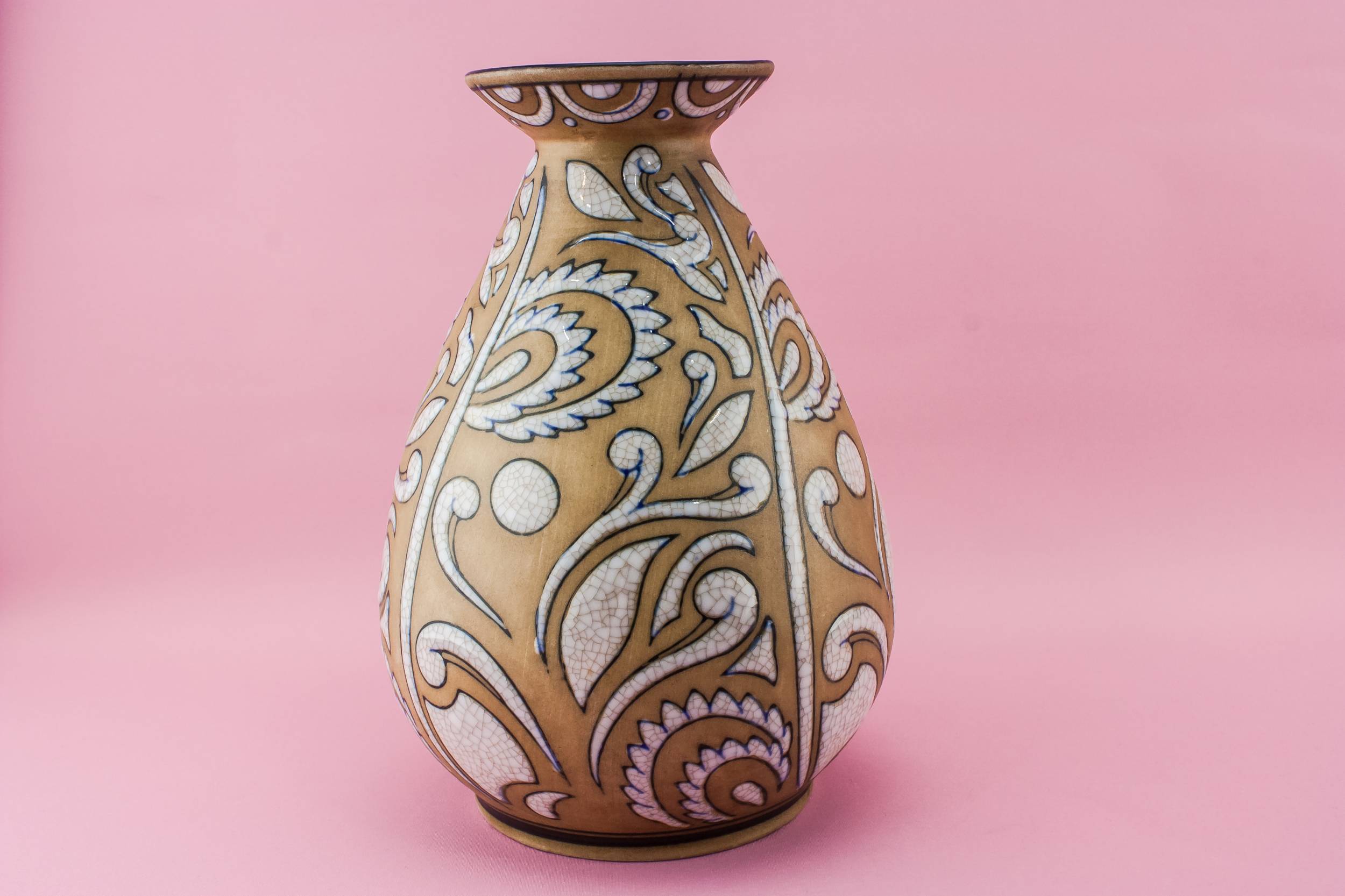 Pottery Slick Floral — Modernist pottery vase 4