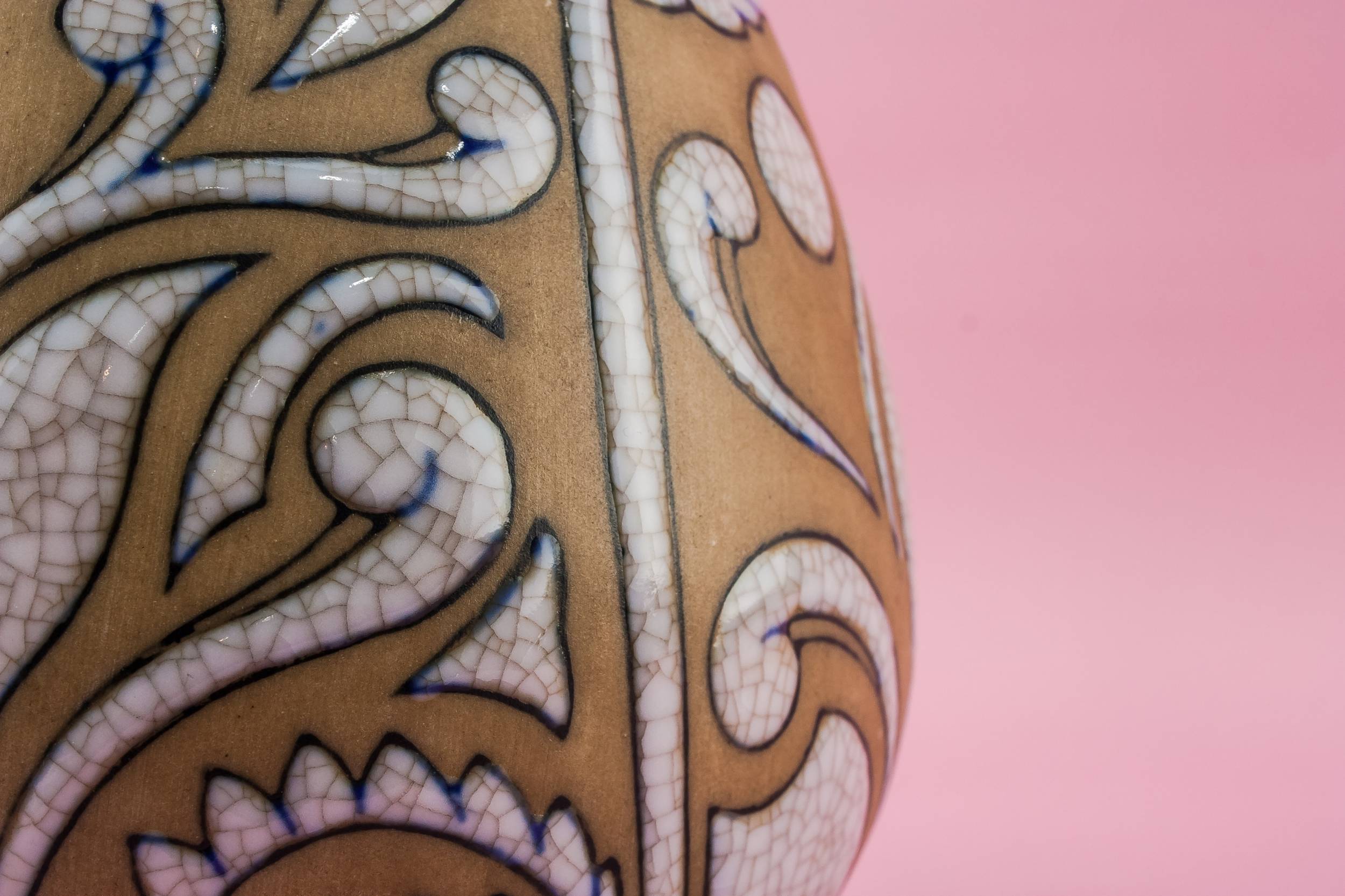 Pottery Slick Floral — Modernist pottery vase 2