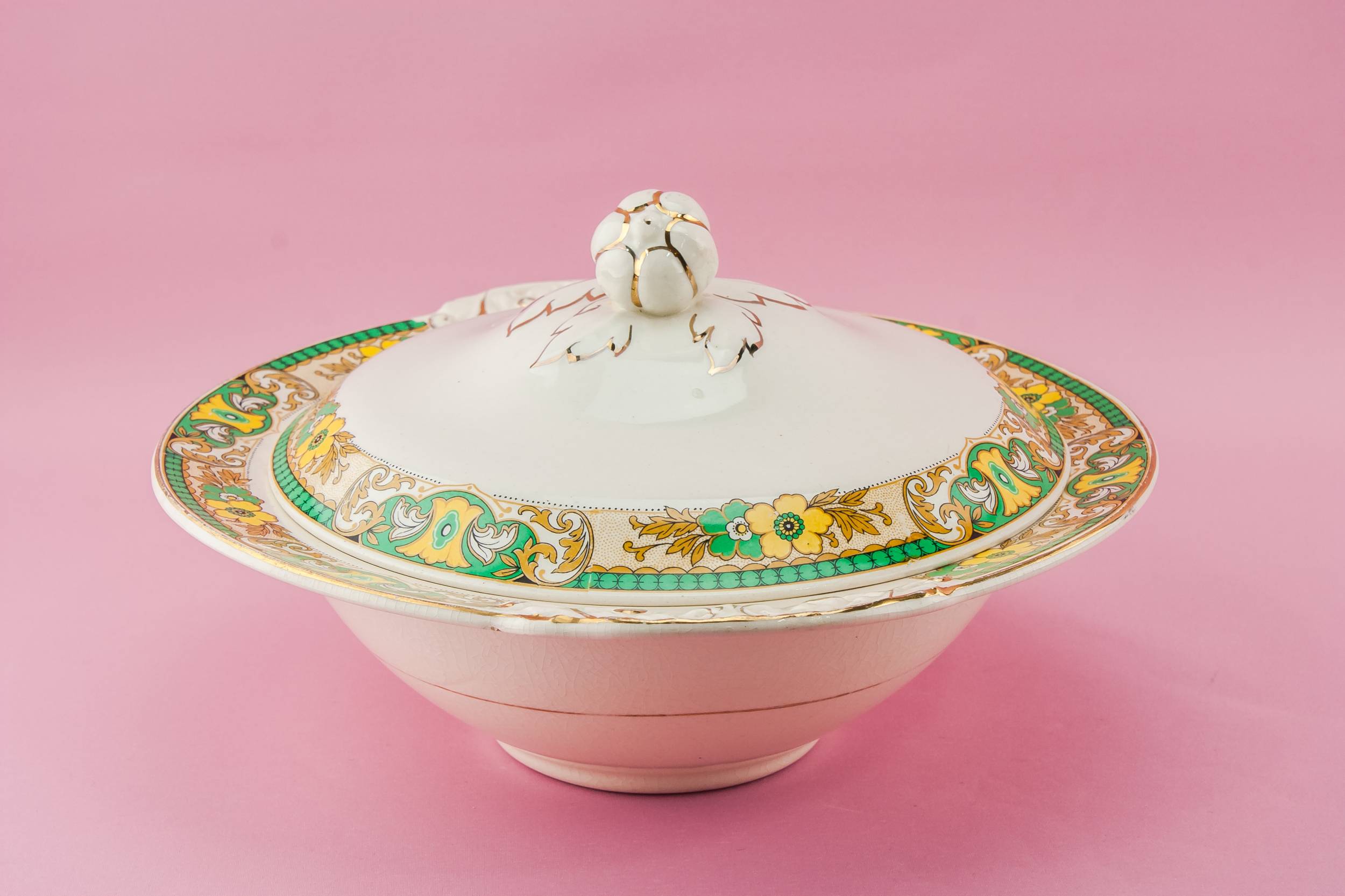 Pottery Small Floral — Art Deco pottery tureen 2