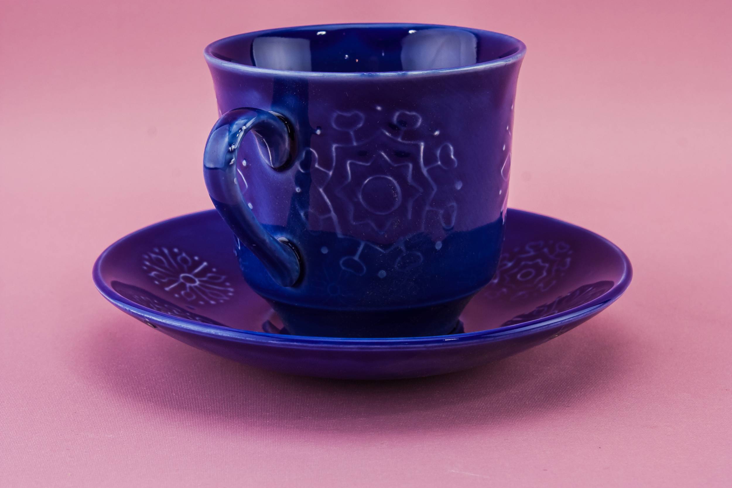 Persons Spectacular Pottery — Blue tea set for four 1