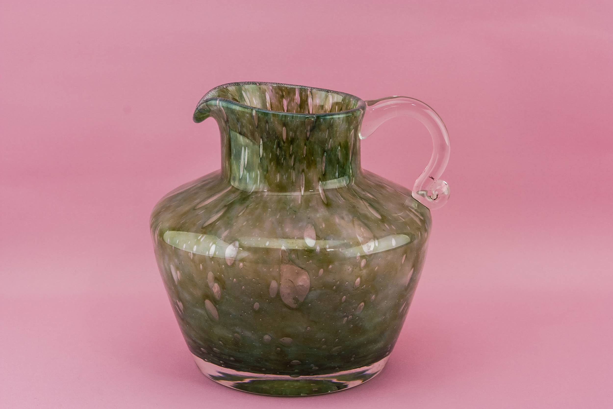 Beautiful Modernist Glass — Green glass water jug