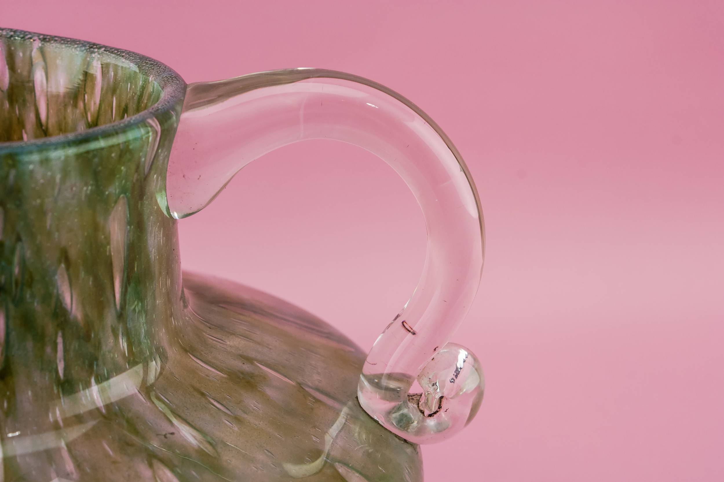 Beautiful Modernist Glass — Green glass water jug 1