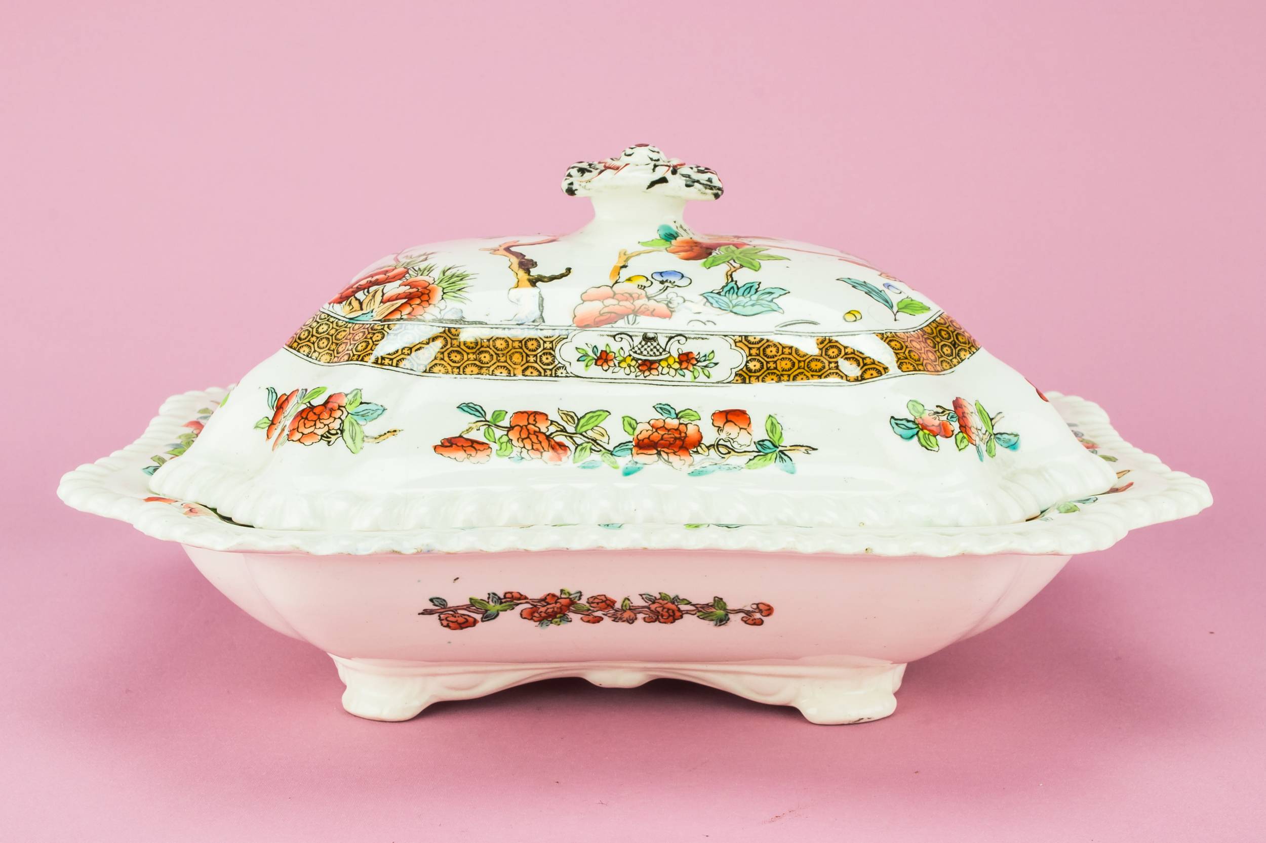 Elegant Antique TUREEN — Victorian pottery tureen 6