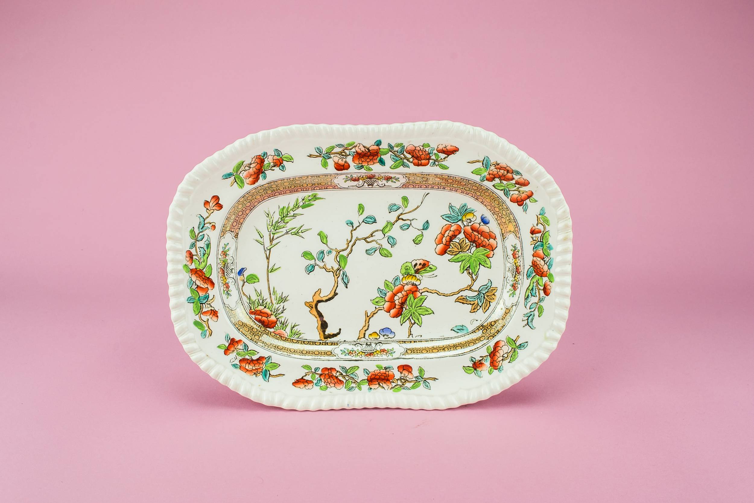 Antique Traditional Rose — Small Copeland platter