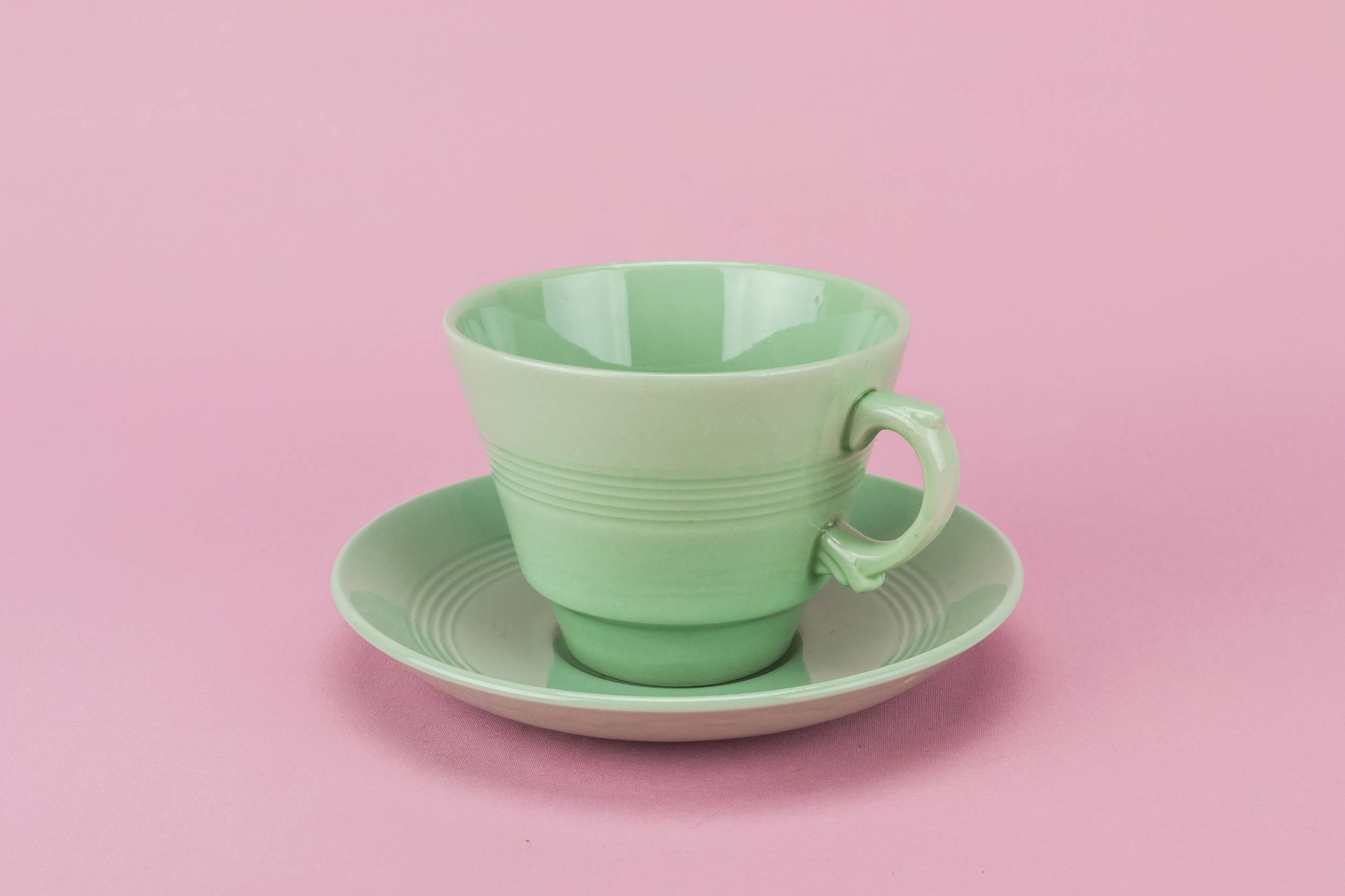 Persons Elegant Pottery — Green tea set for six 1