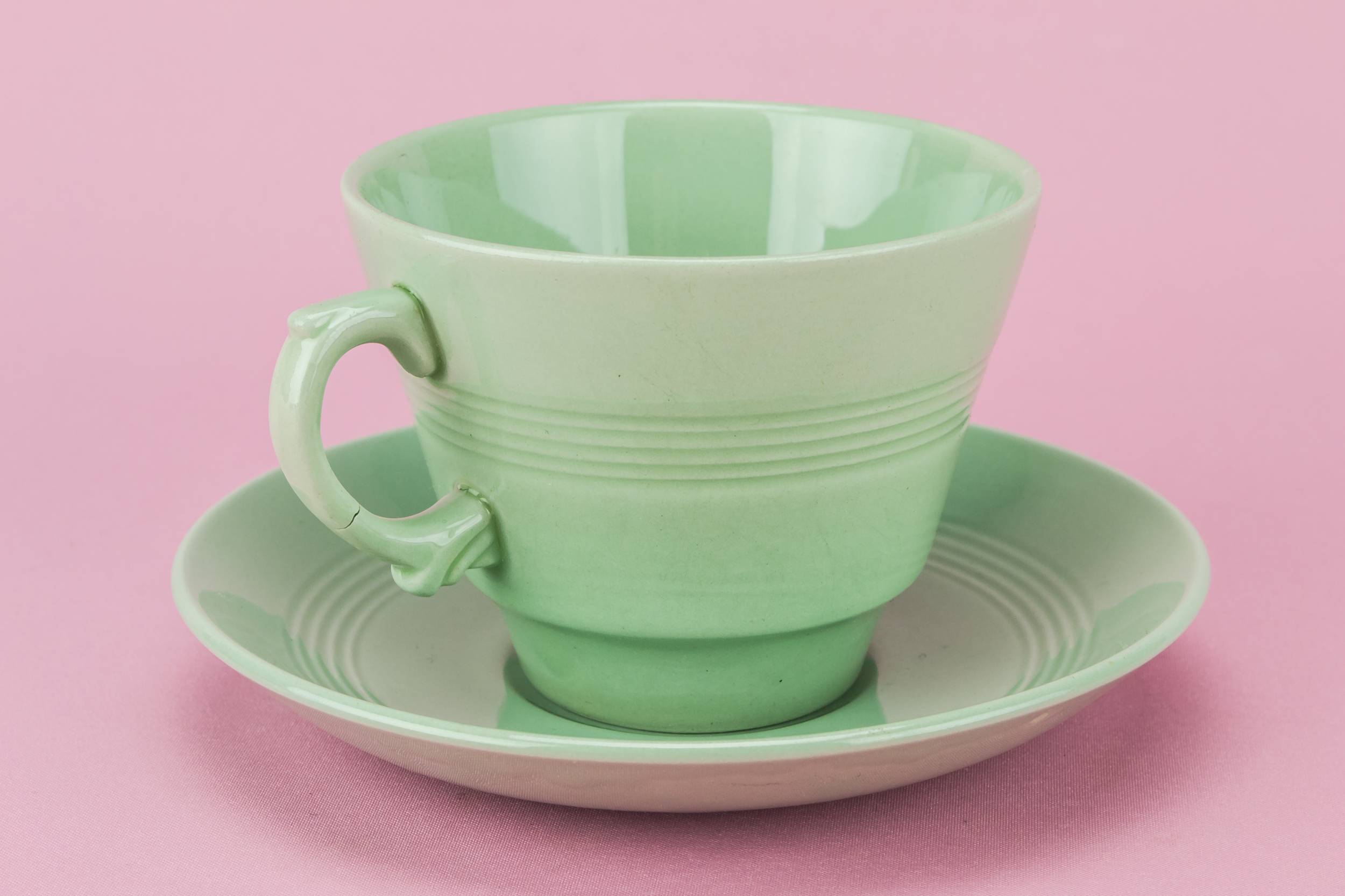 Persons Elegant Pottery — Green tea set for six 2