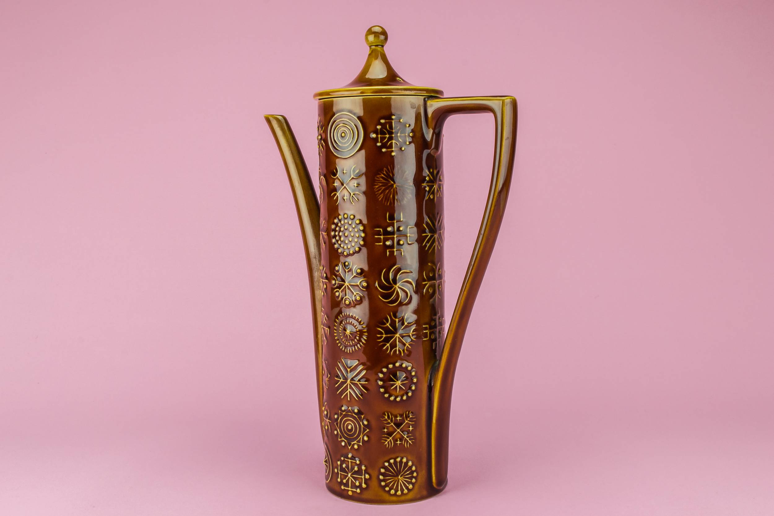 Slick Vintage Cylinder — Large pottery coffee pot 2