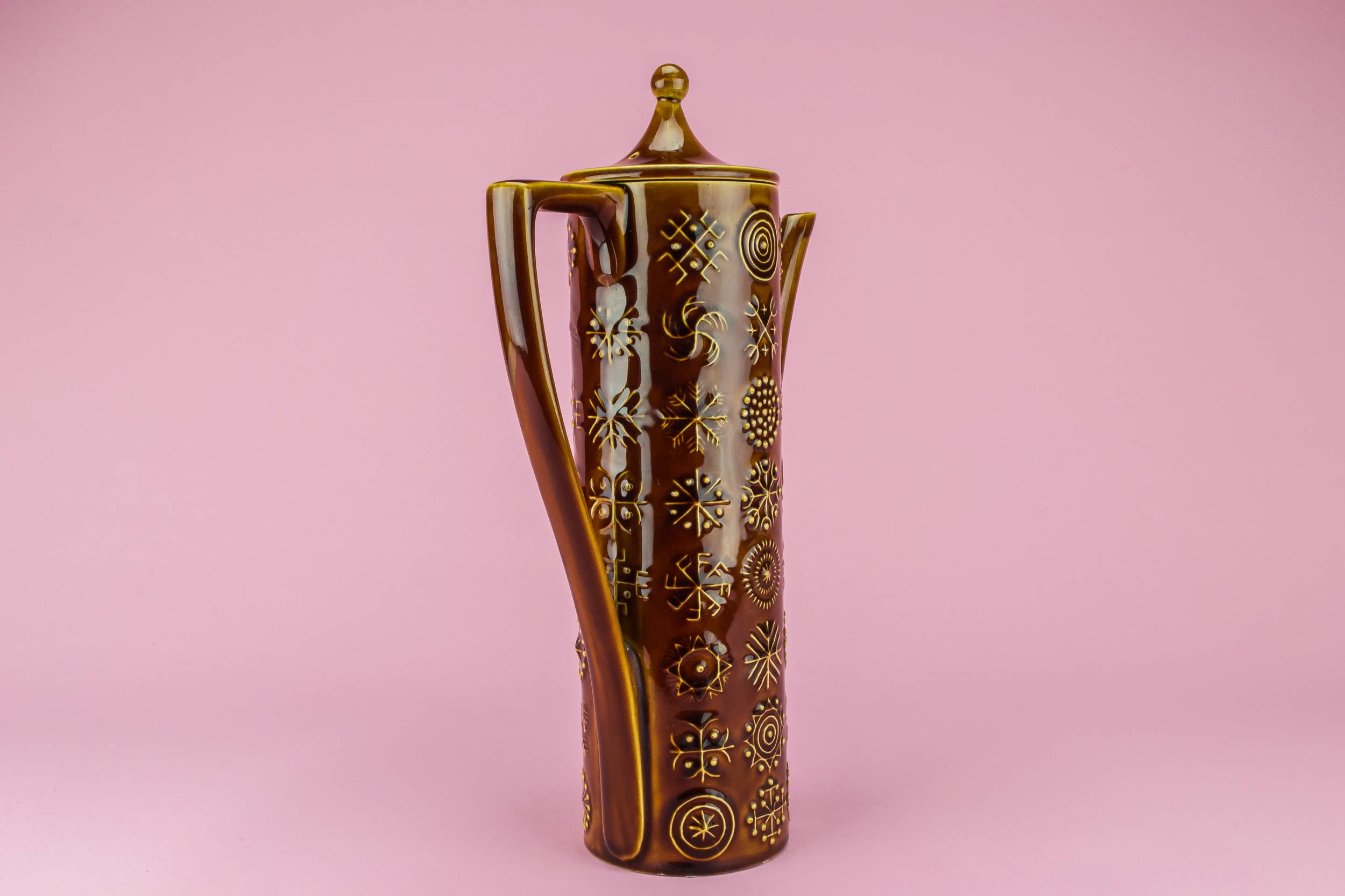 Slick Vintage Cylinder — Large pottery coffee pot 1