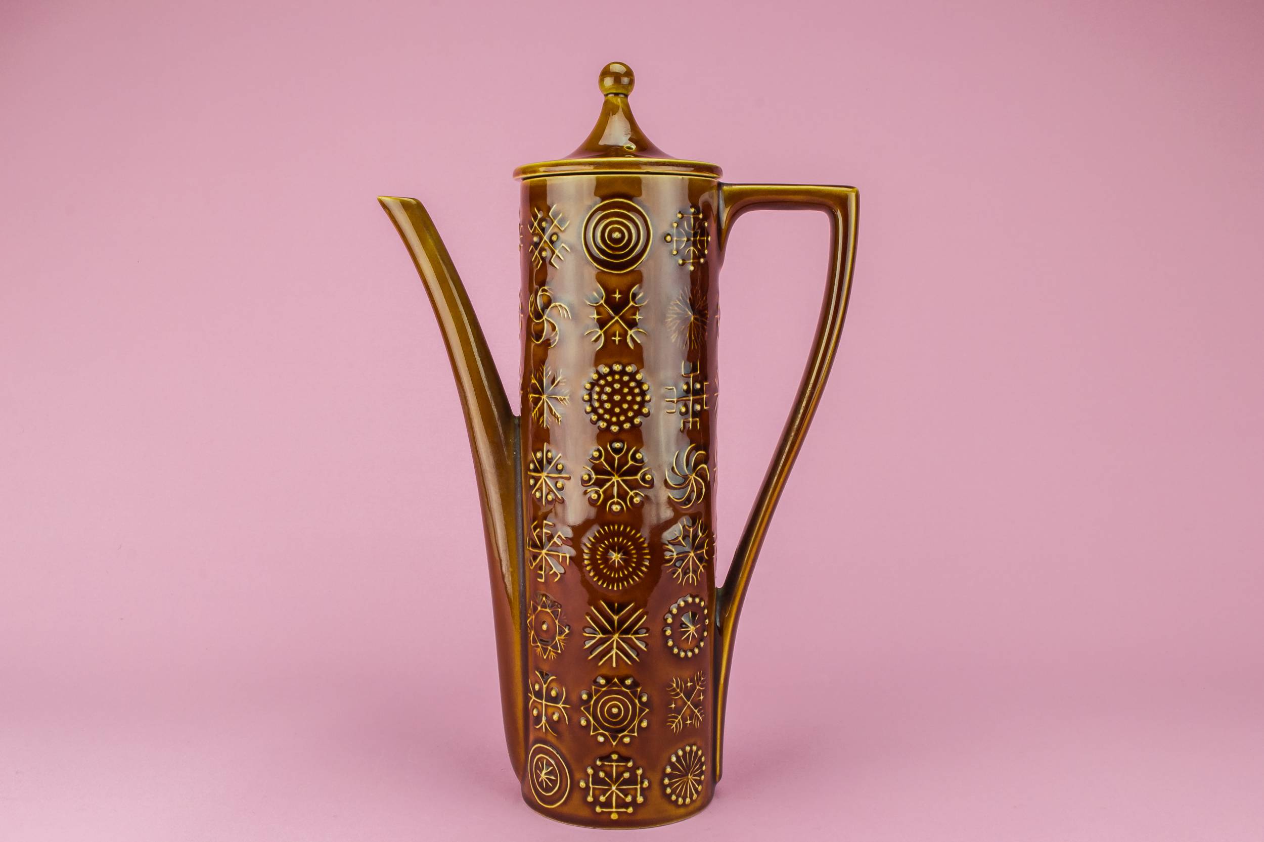 Slick Vintage Cylinder — Large pottery coffee pot