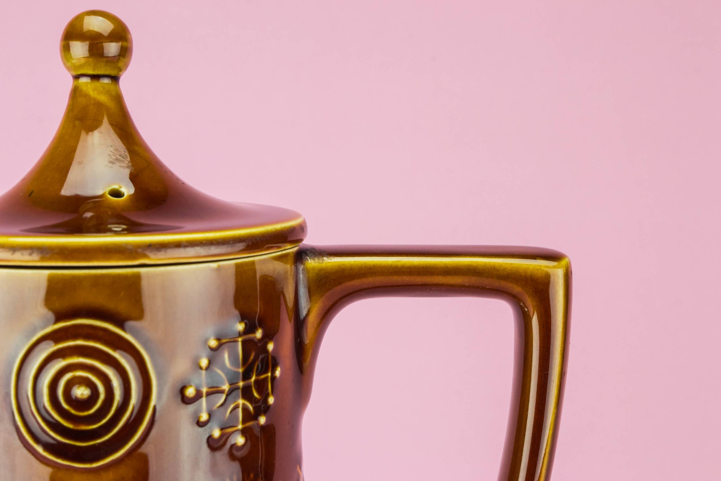 Slick Vintage Cylinder — Large pottery coffee pot 4