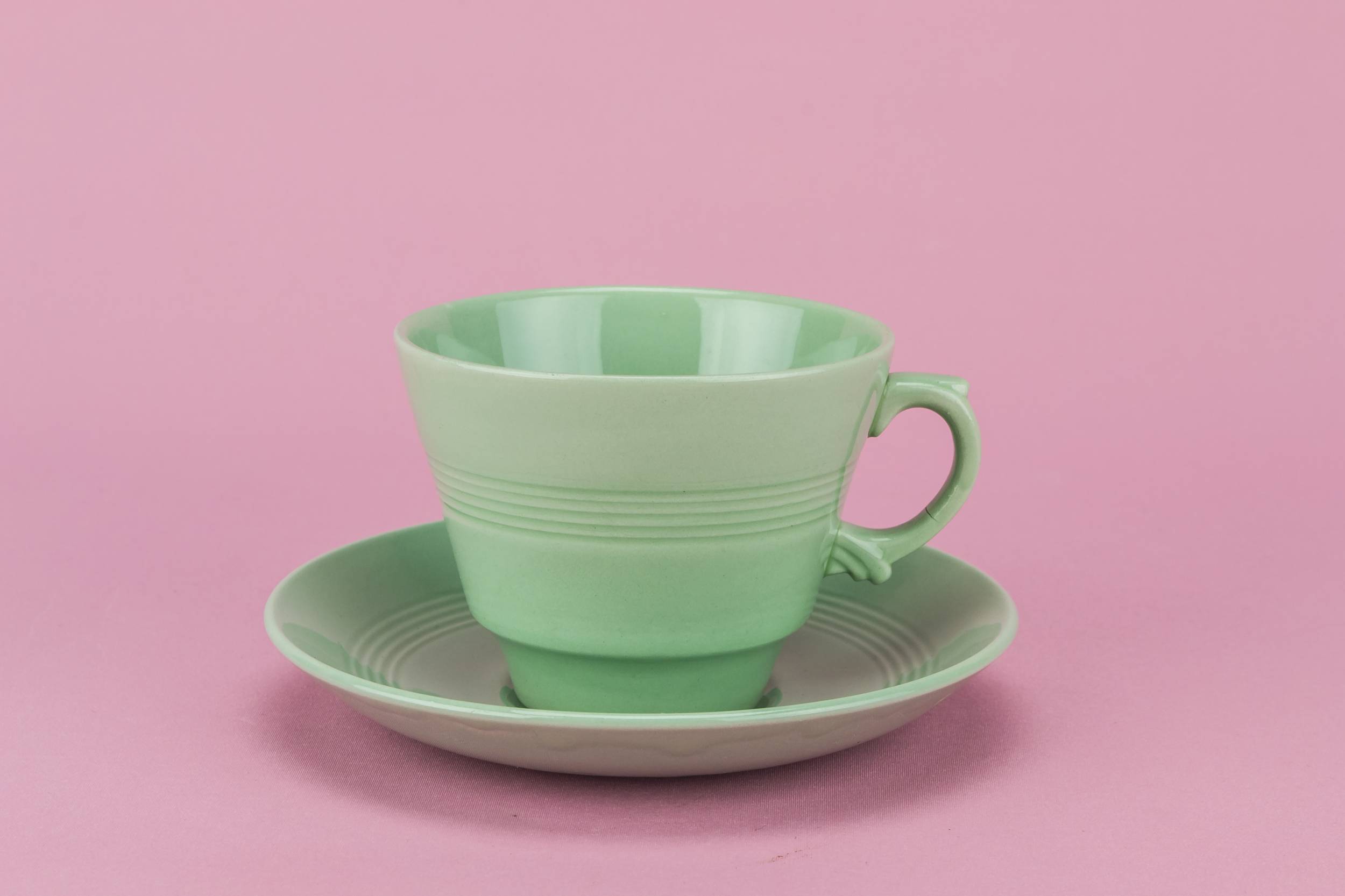 Persons Elegant Pottery — Green tea set for six