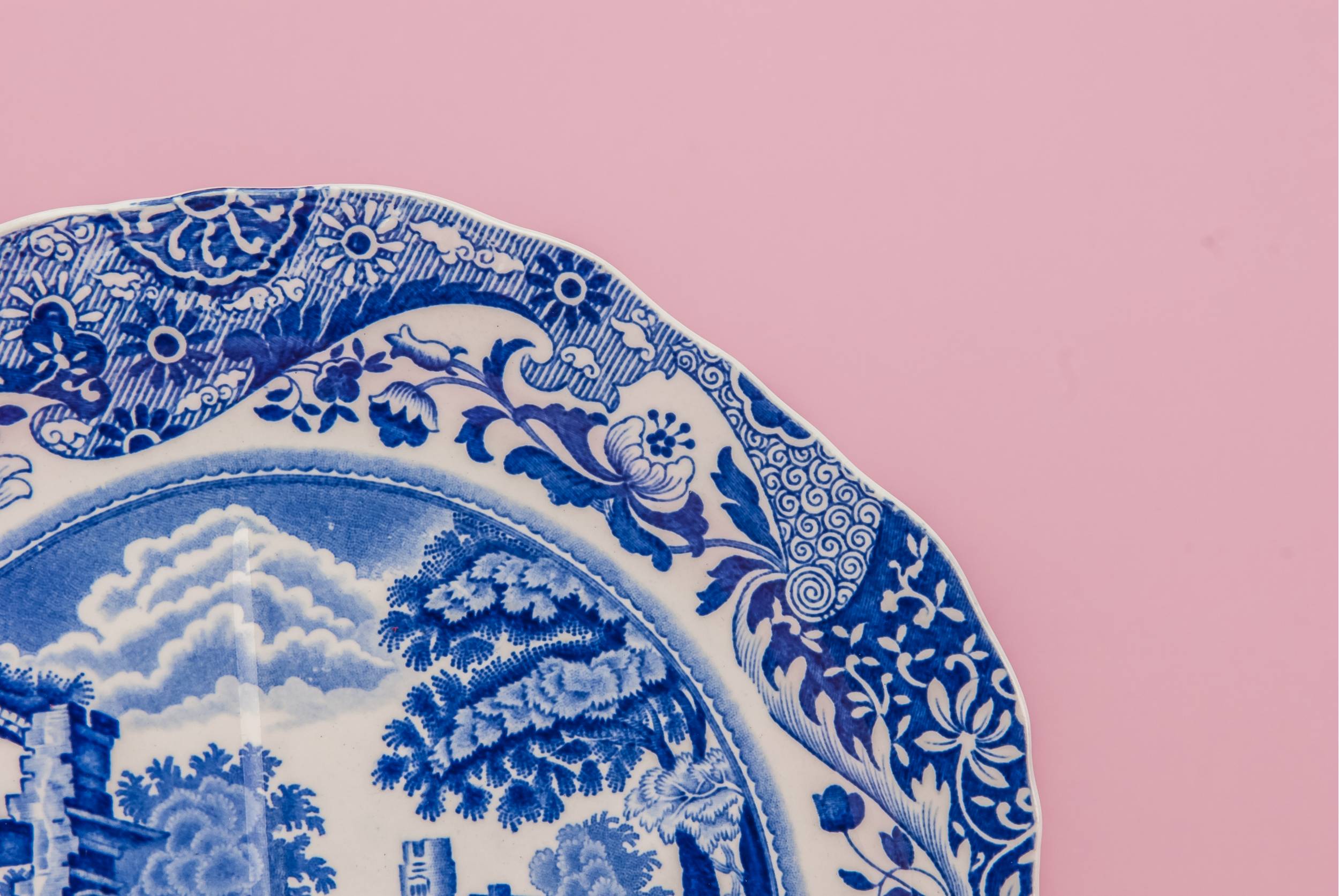Classical Blue Serving — Blue and white sandwich dish 1