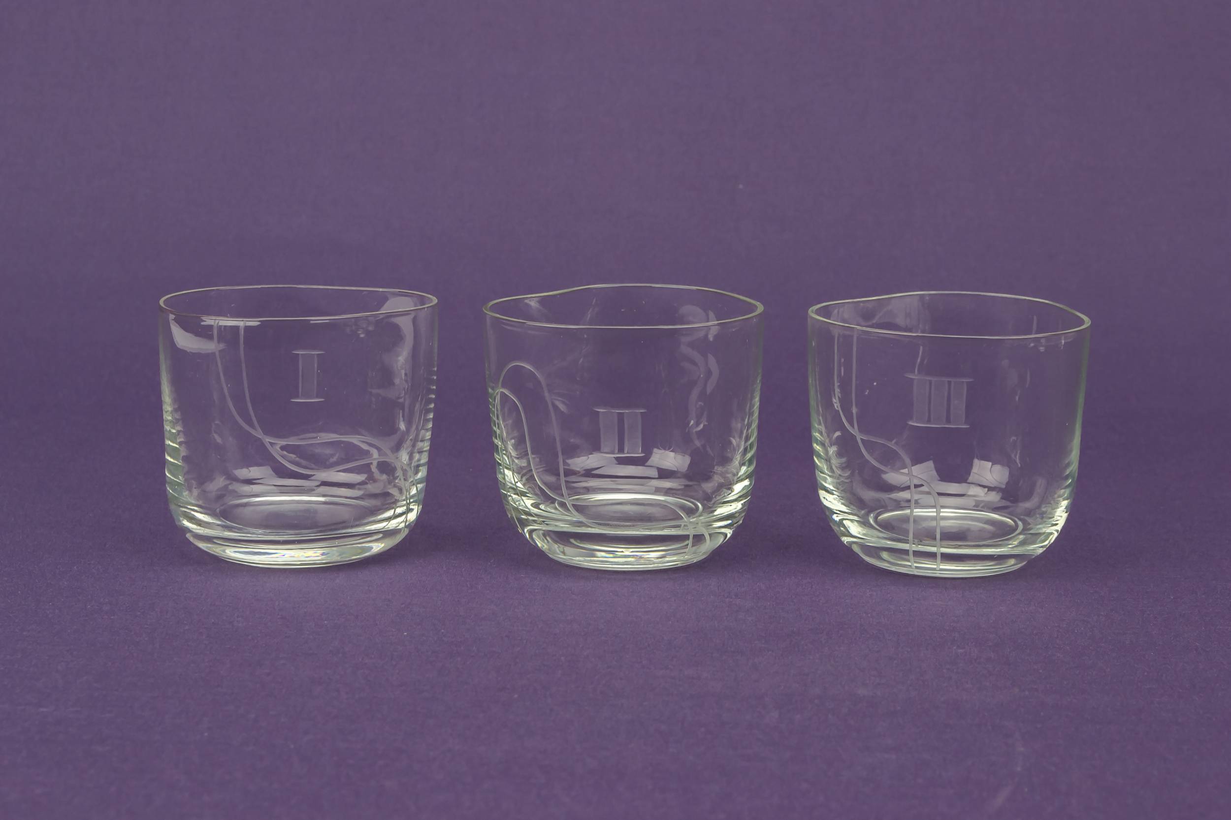 Crystal Small Punch — 6 numbered whisky glasses 1