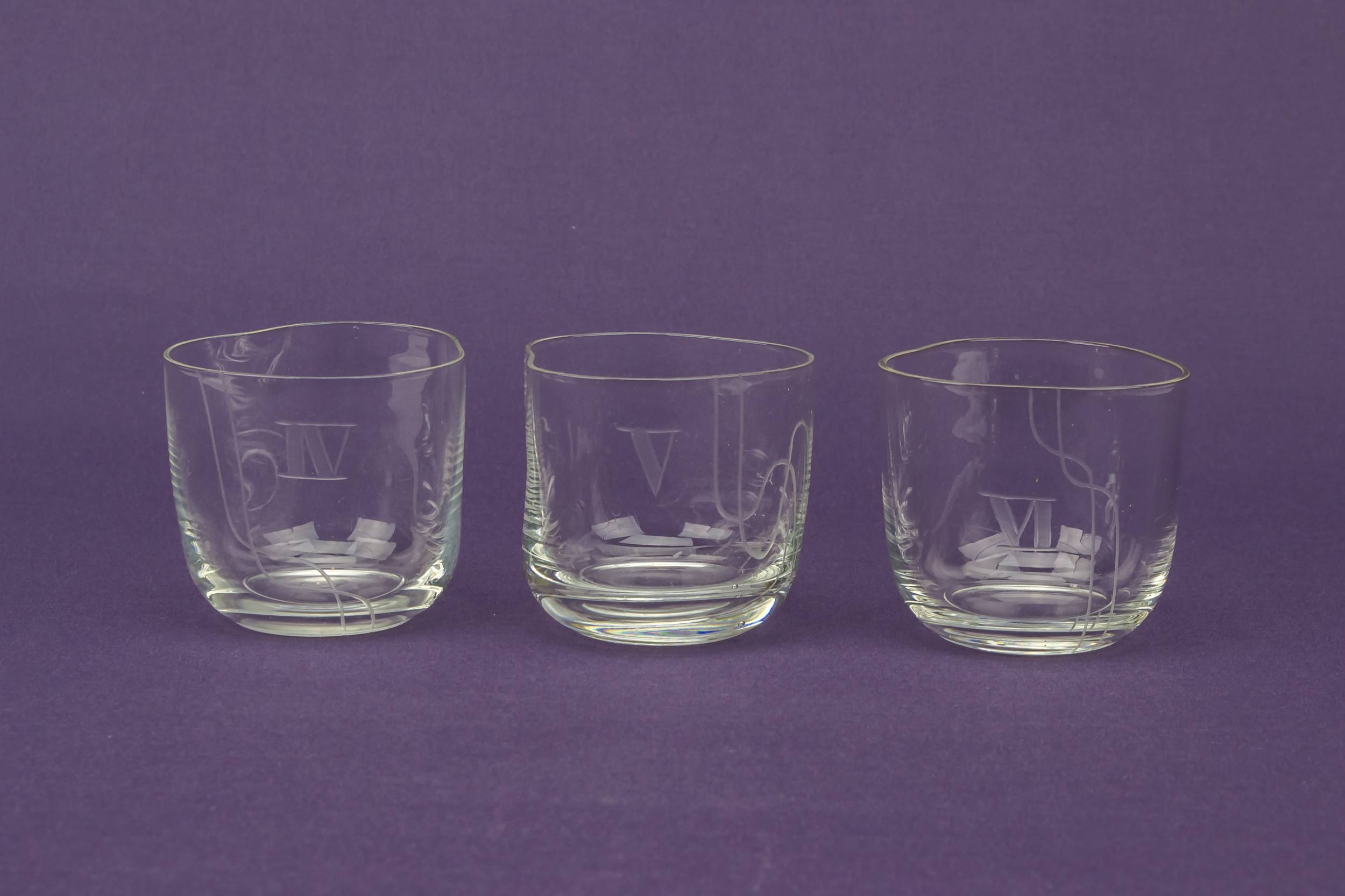 Crystal Small Punch — 6 numbered whisky glasses 2