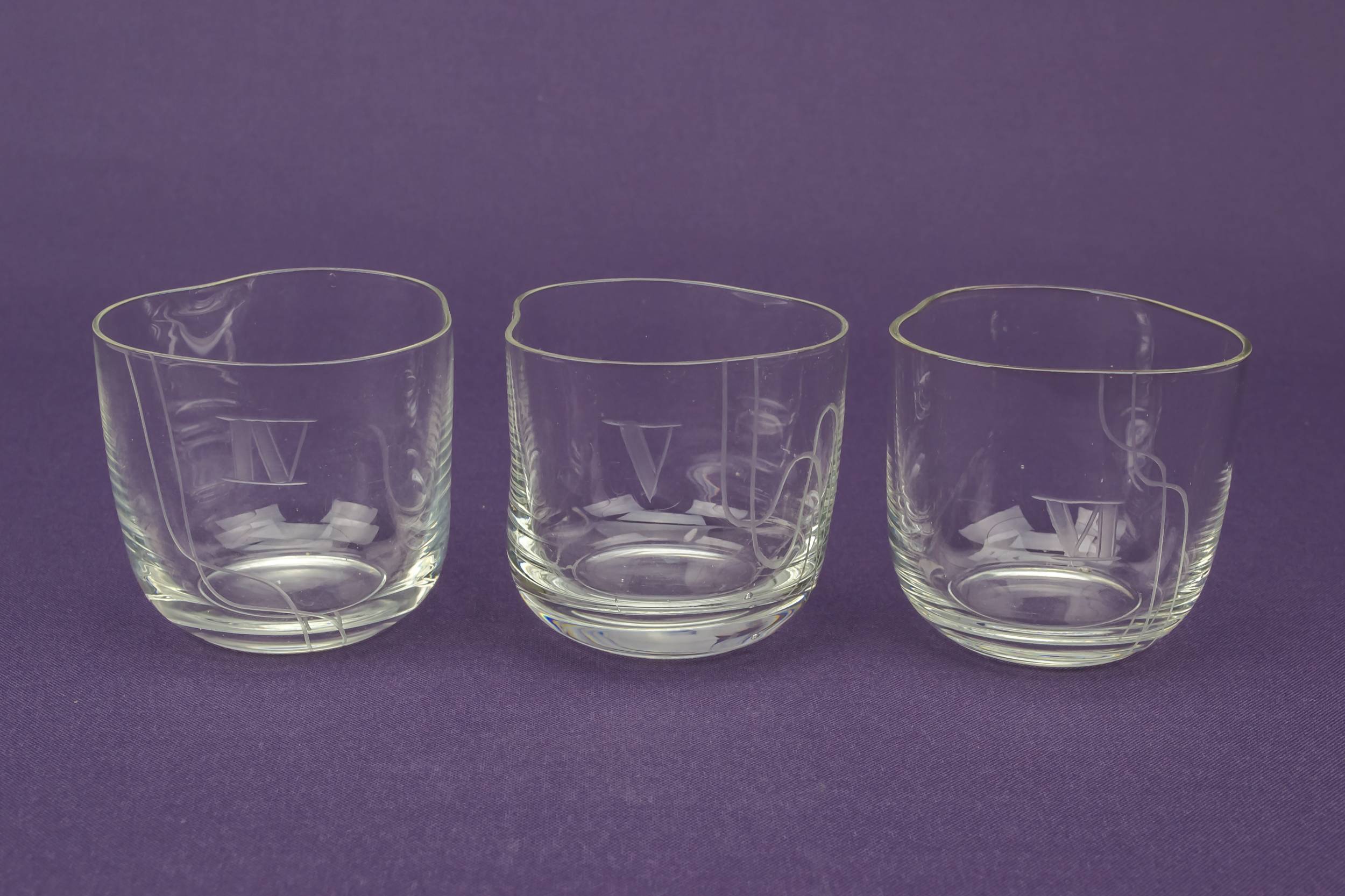 Crystal Small Punch — 6 numbered whisky glasses 4