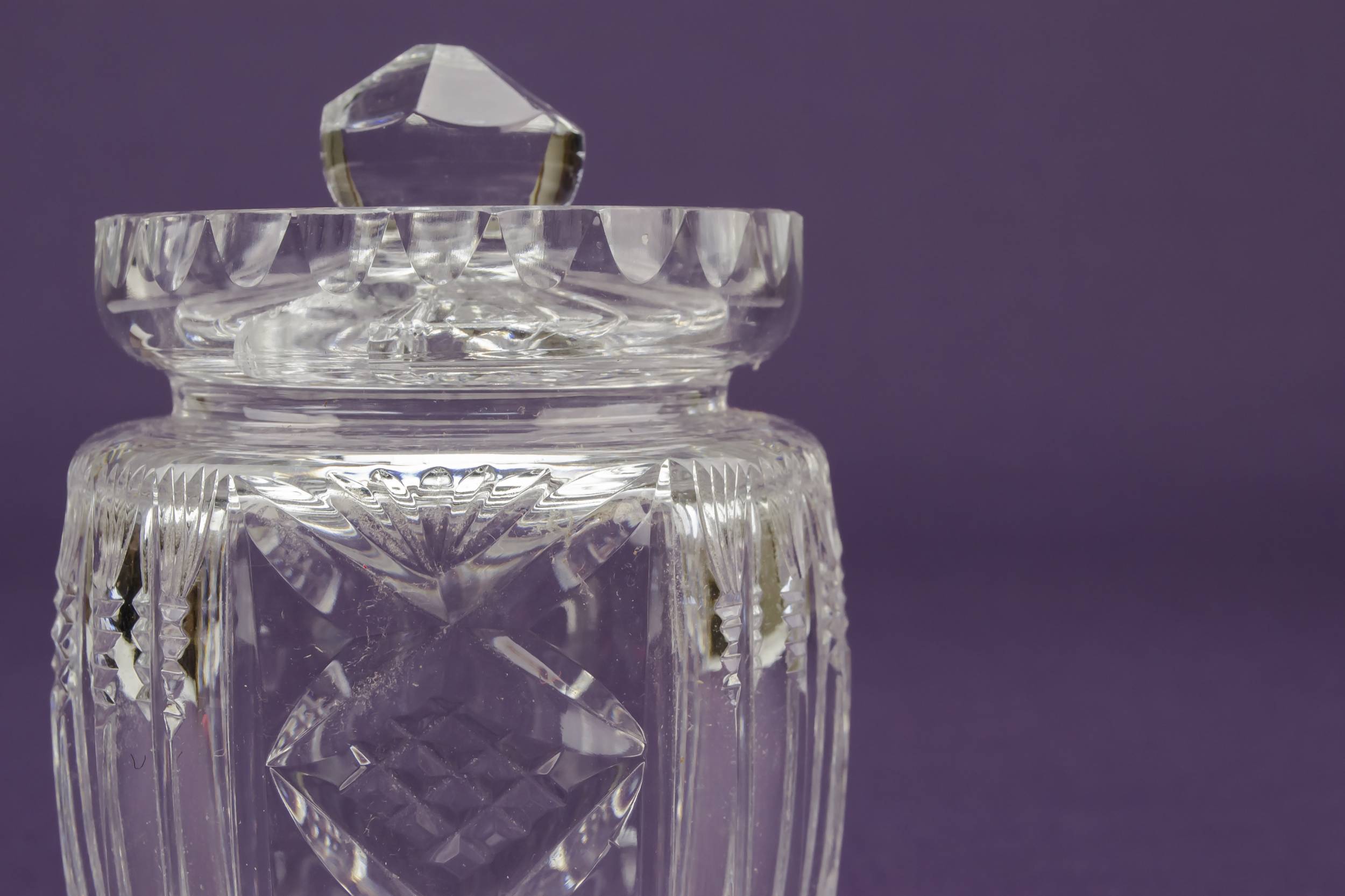 Vintage Glass Panelled — Small condiment pot 2