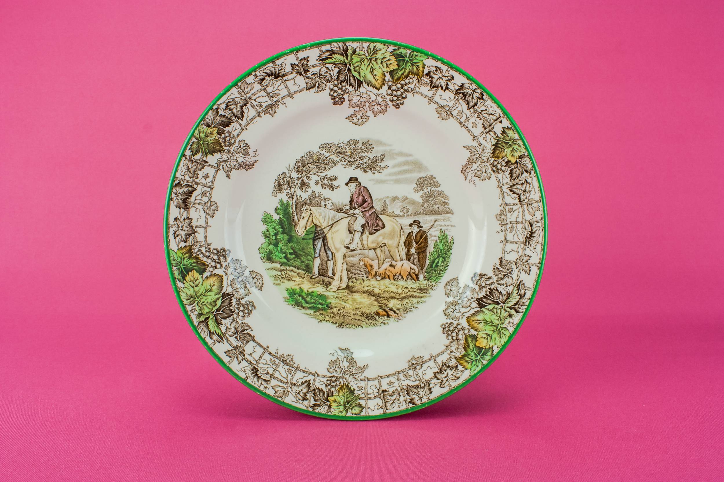 Brown Pottery Spodes — 2 Neo-Classical serving dishes