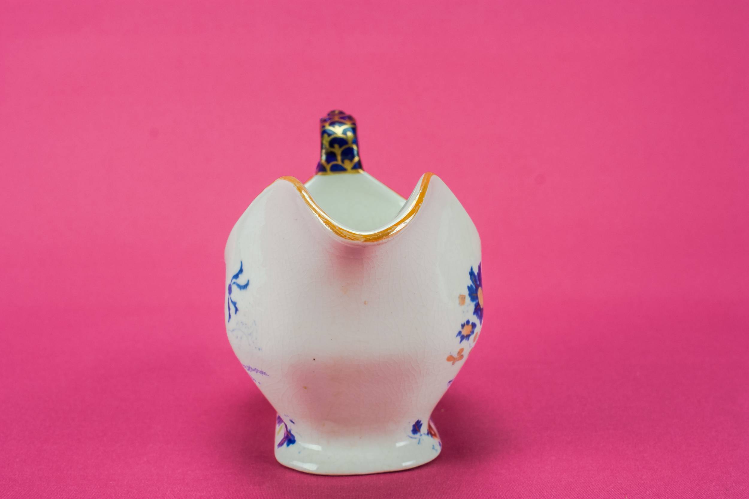 Blue And White — Victorian pottery gravy boat 2