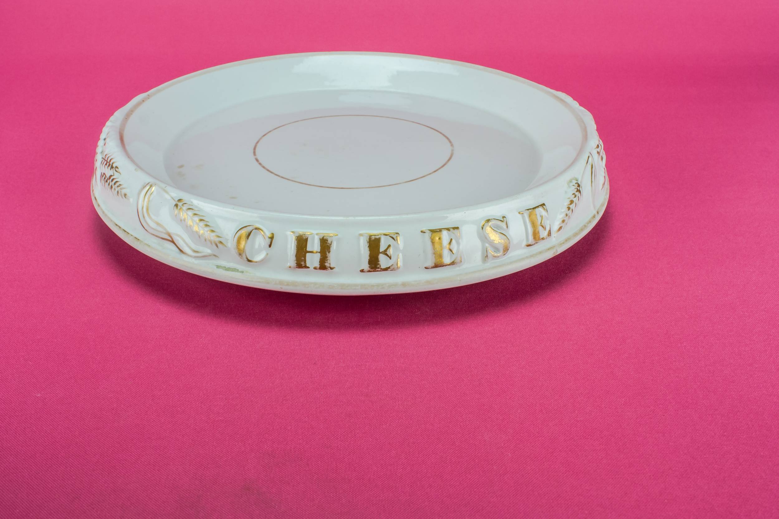Antique Rustic Stoneware — Arts & Crafts cheese platter 1