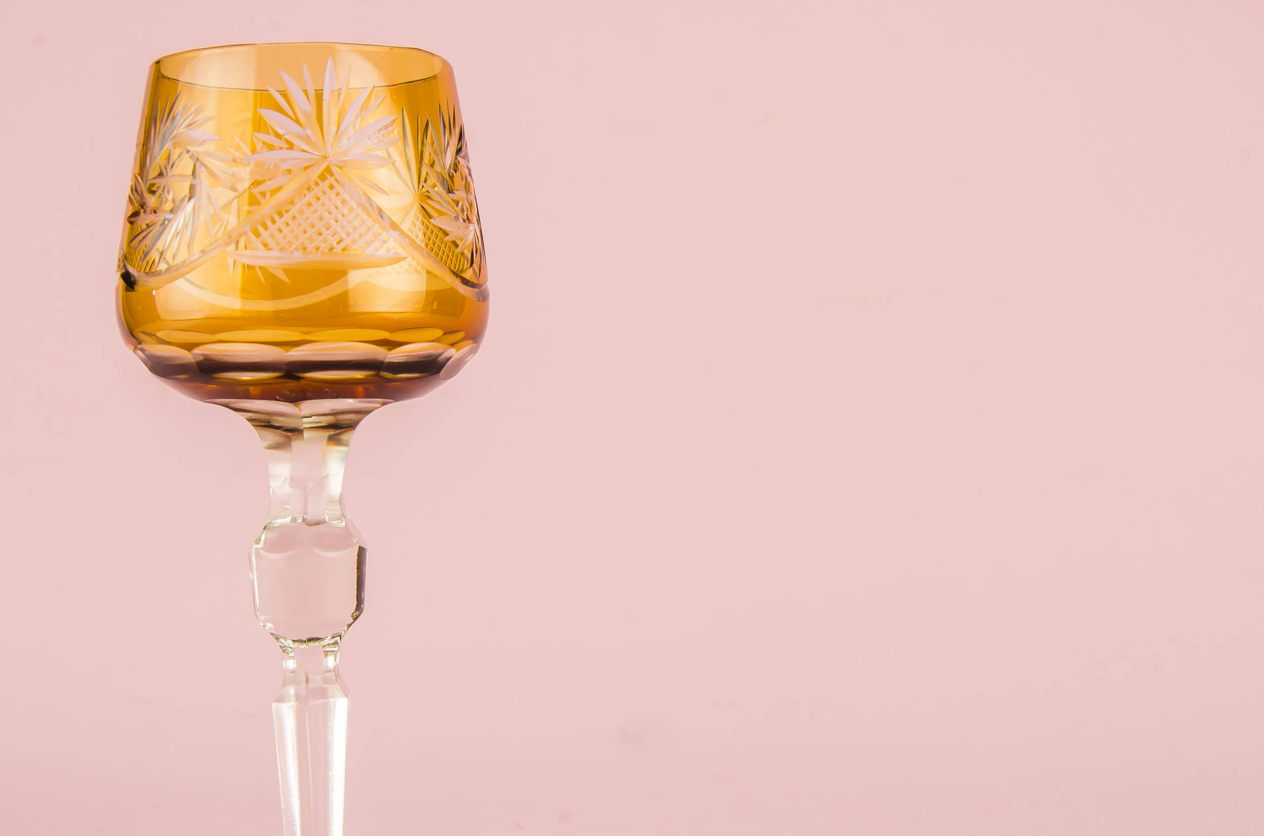 Amber Cut Dessert — 6 large wine glasses 1