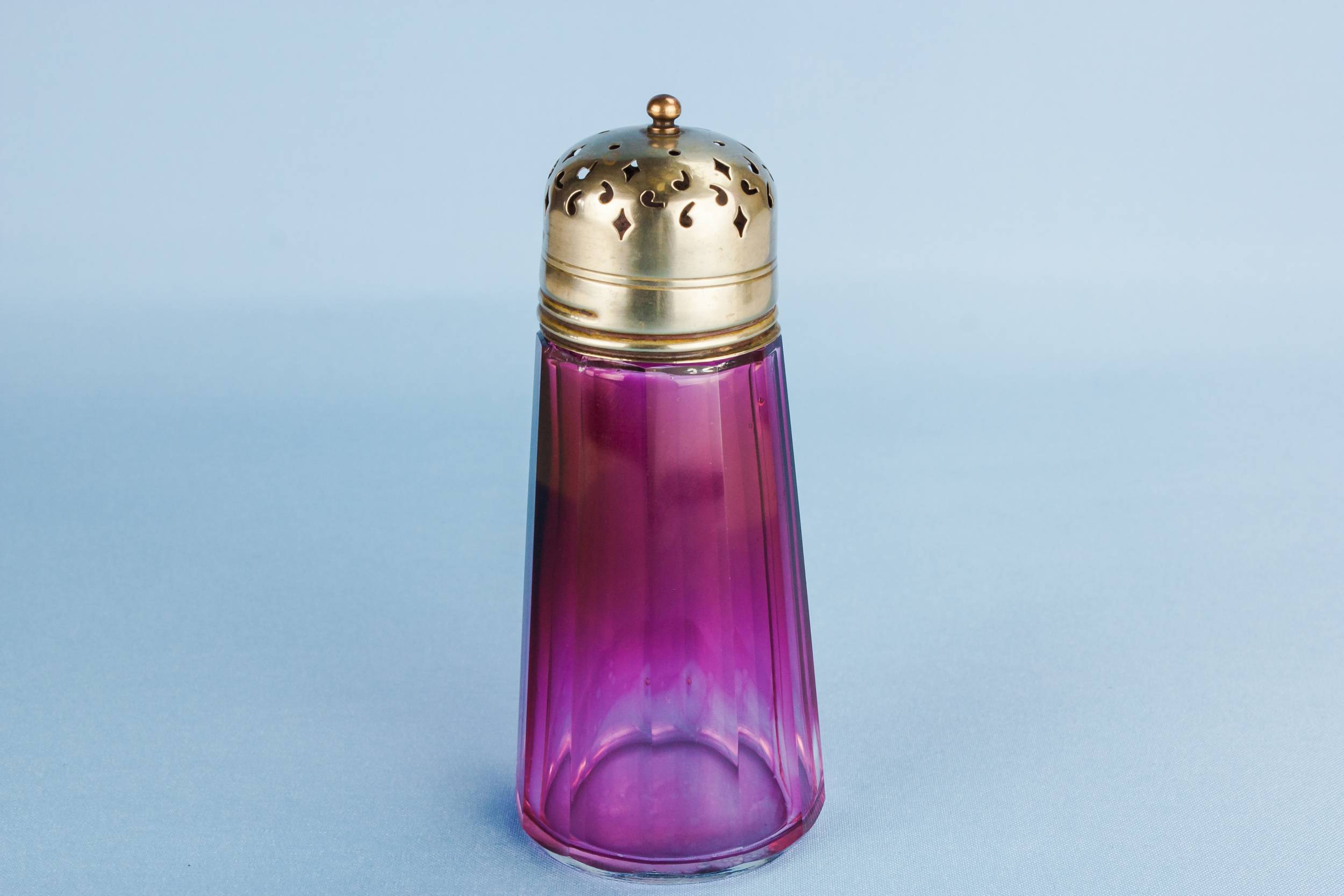Antique Charming Panelled — Glass sugar caster