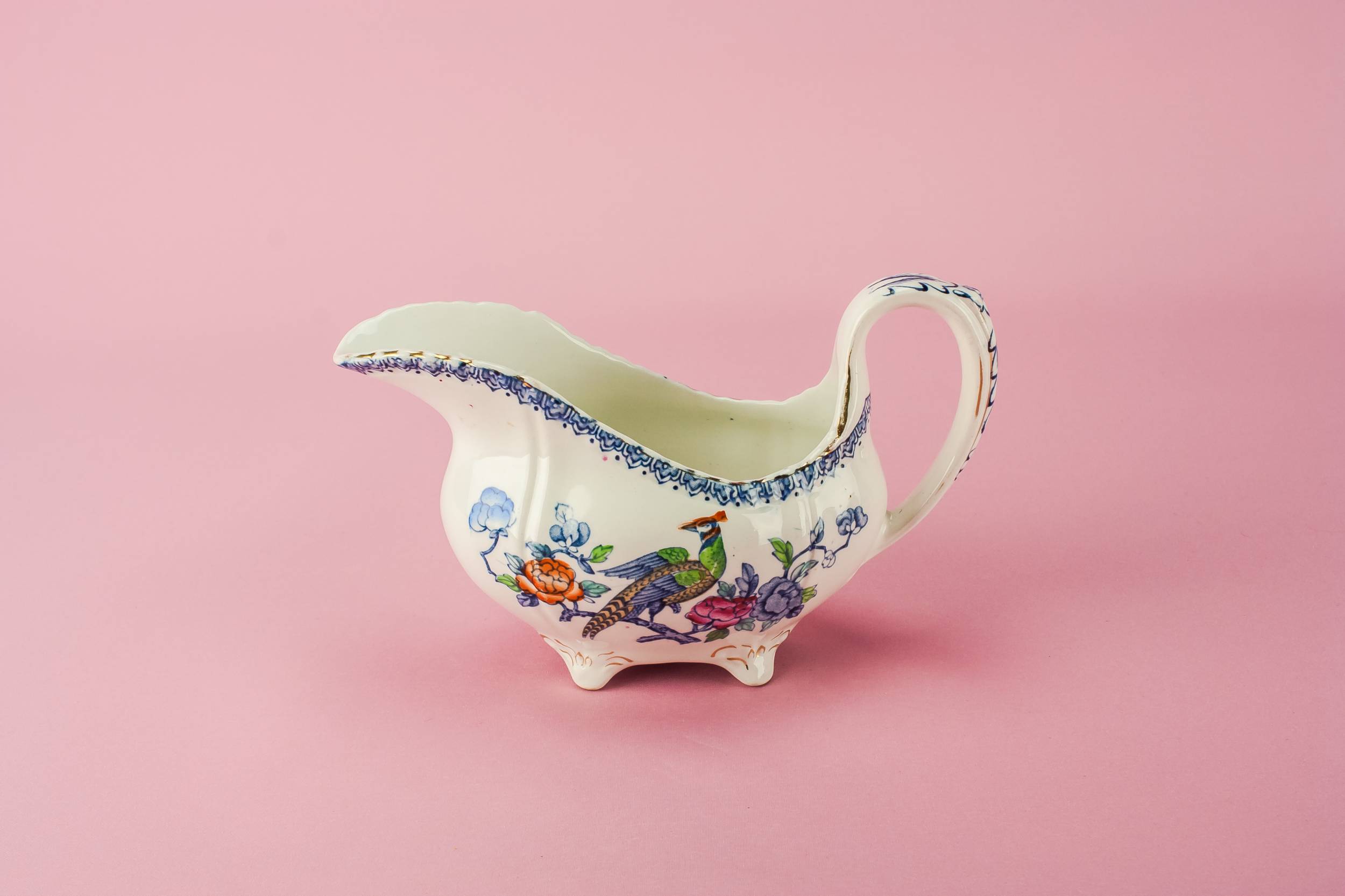 Vintage Elegant GRAVY — Blue and white gravy boat
