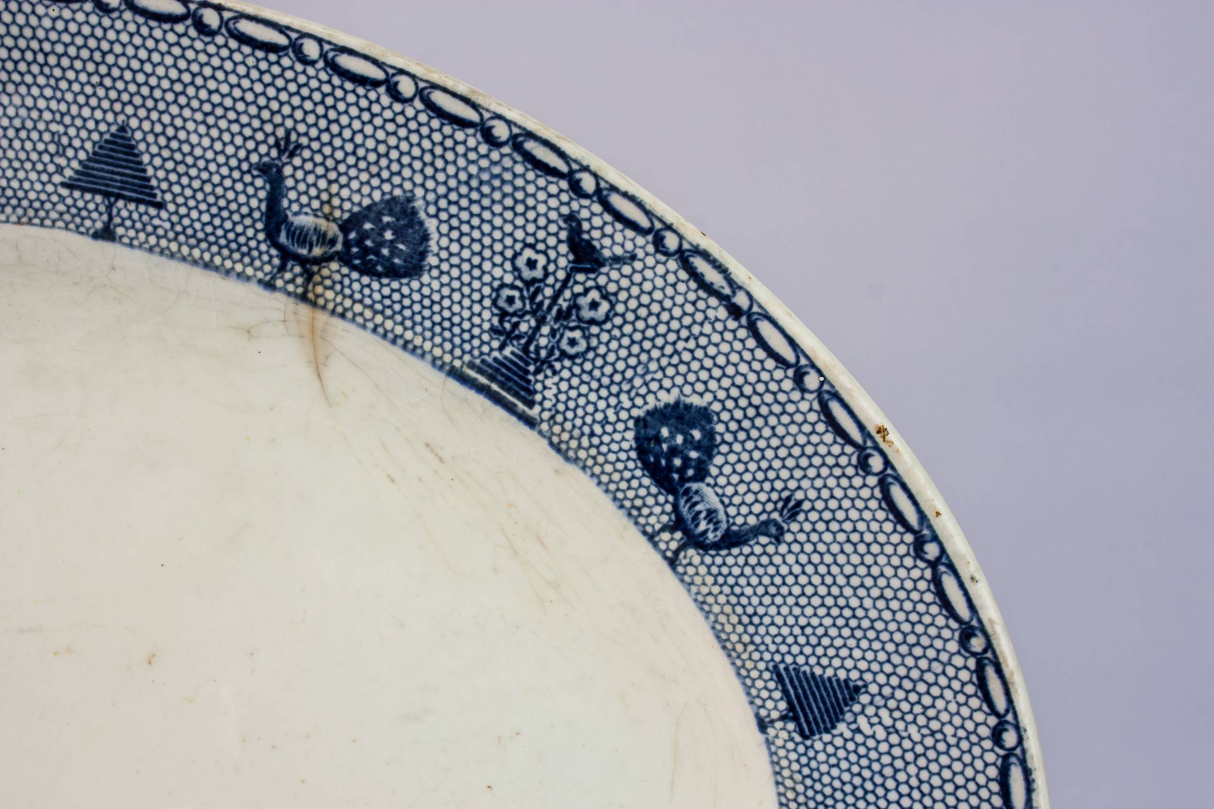 Rustic Pottery Peacock — Art Deco pottery platter 1