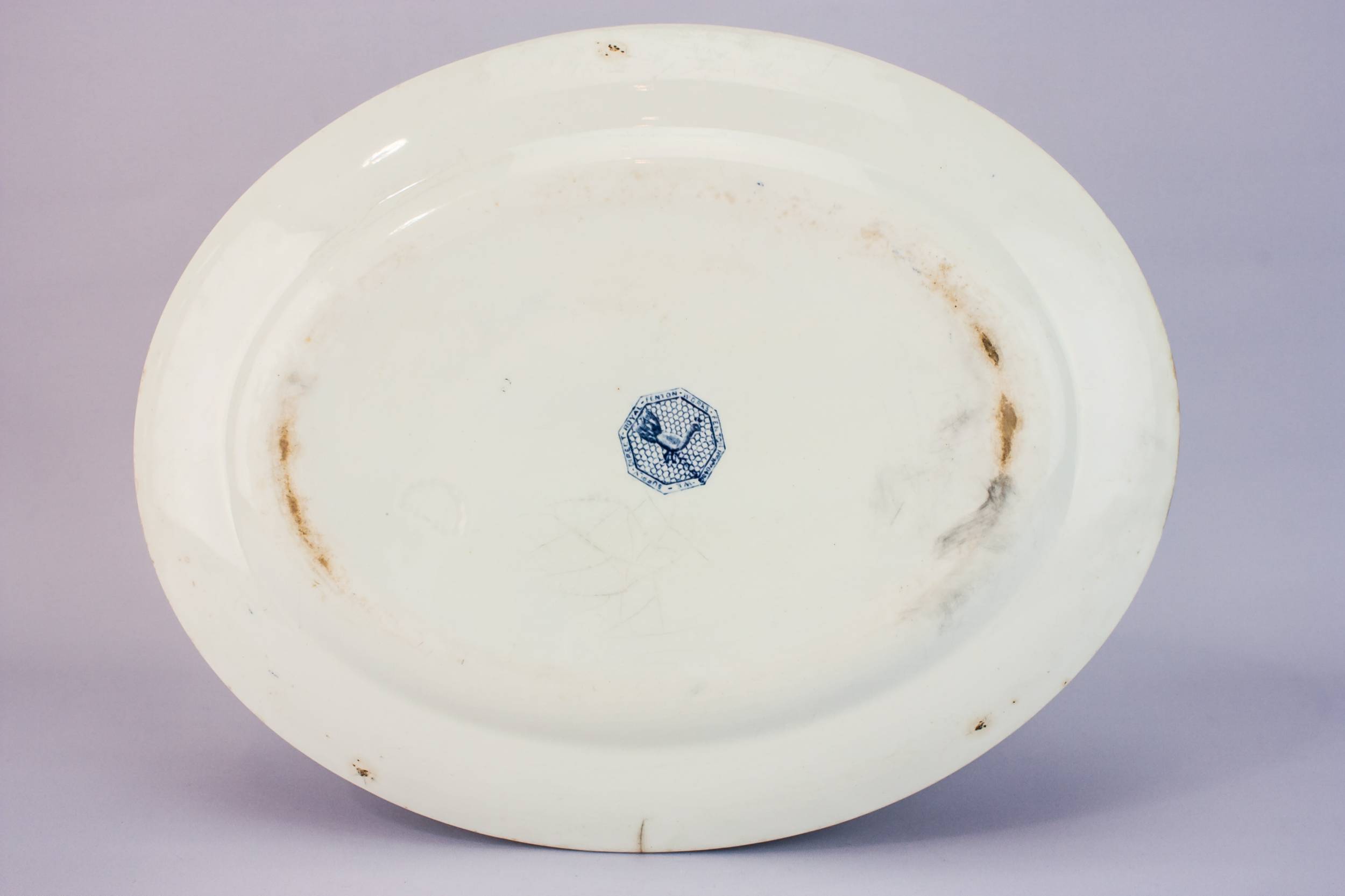 Rustic Pottery Peacock — Art Deco pottery platter 2