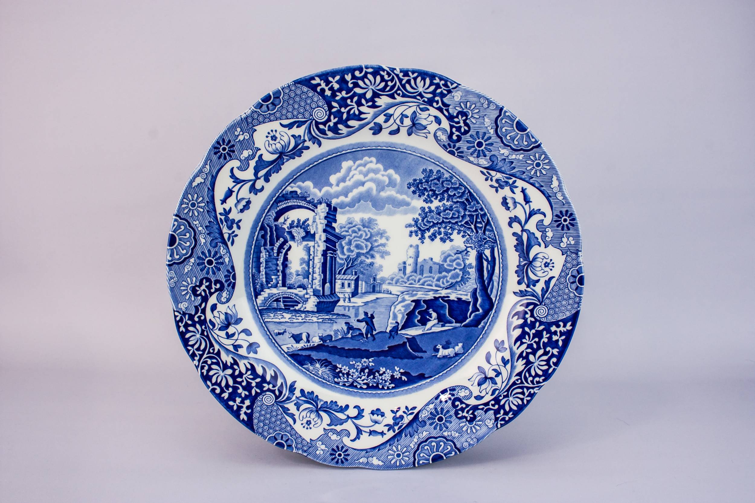 Blue And White — 2 Spode pottery dinner plates