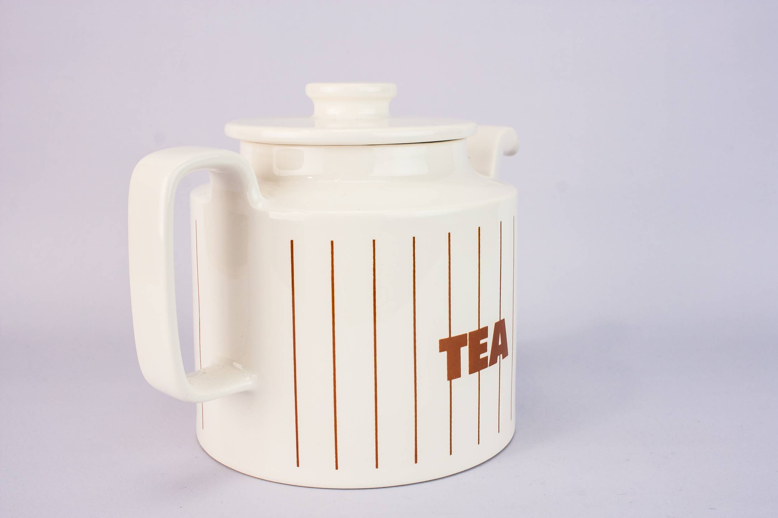 Pottery Modernist Stripy — Modernist pottery teapot 1