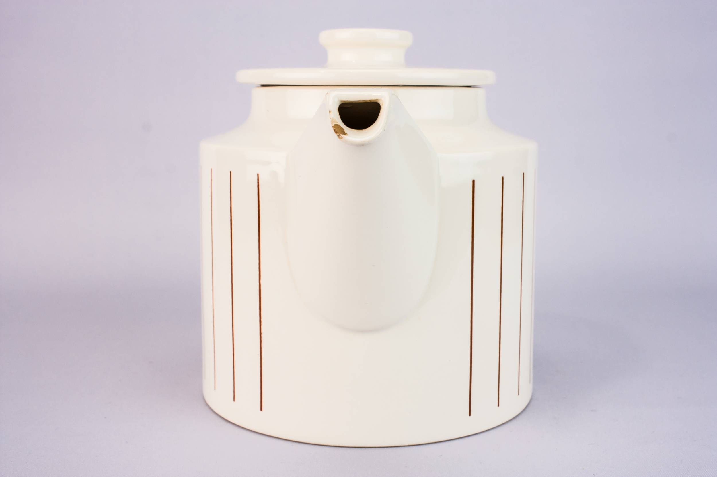 Pottery Modernist Stripy — Modernist pottery teapot 2
