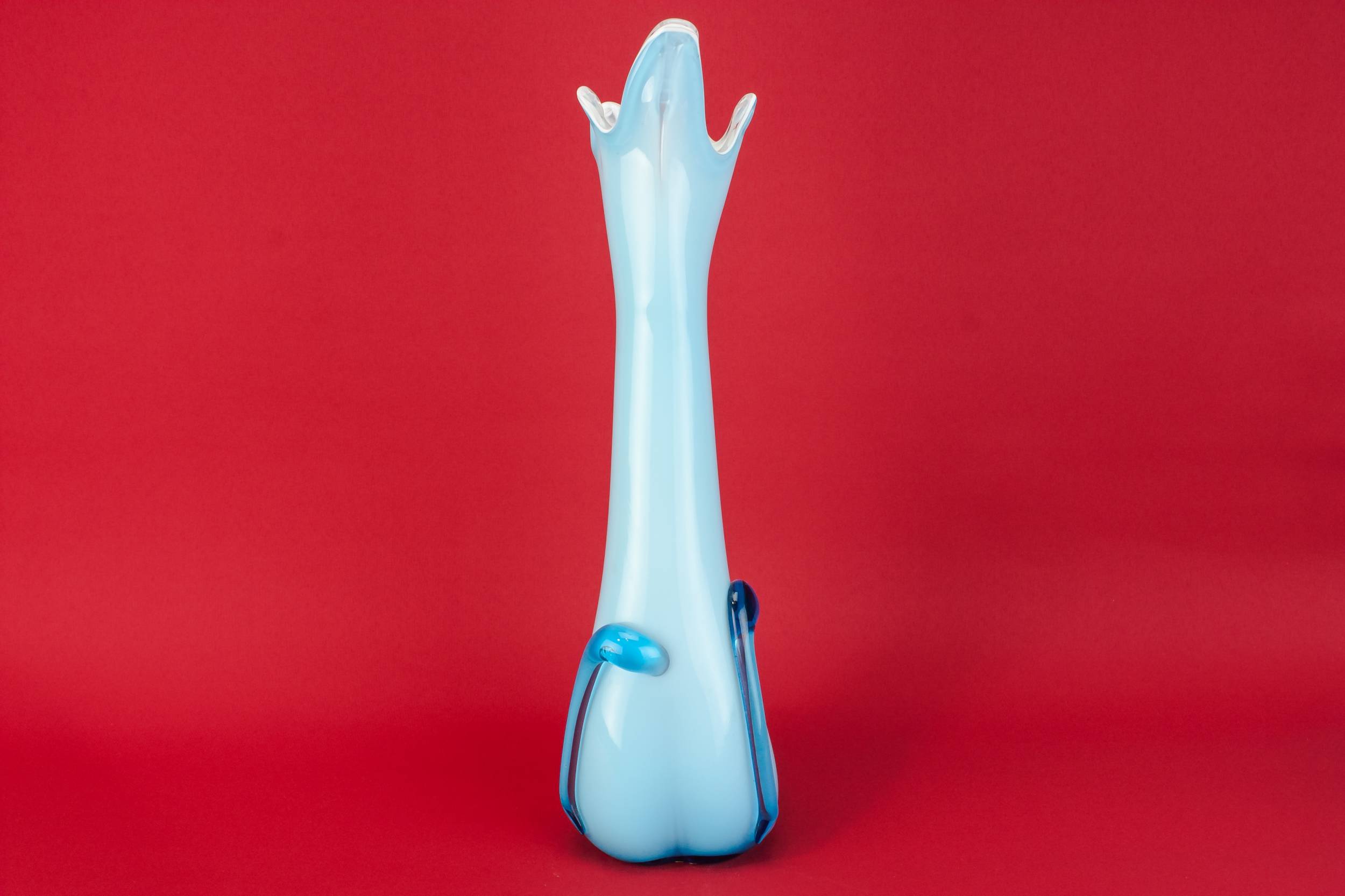 Vintage Modernist Glass — Blue glass Modernist vase 1