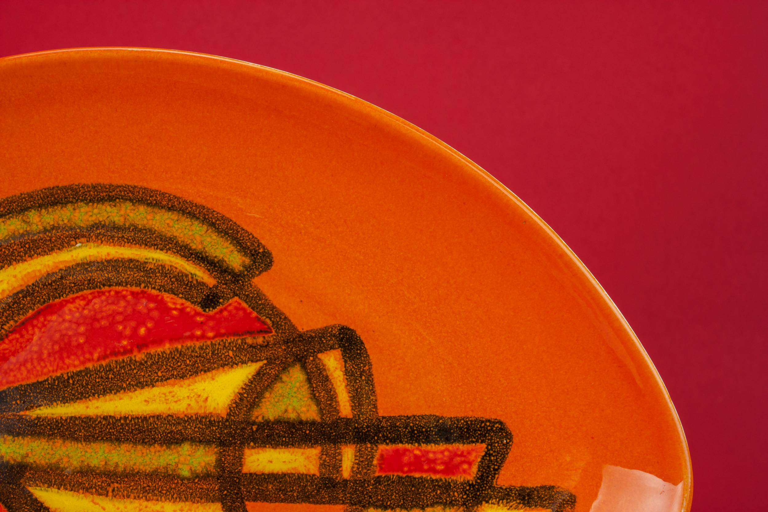 Elegant Vintage Gift — Orange Poole platter 1