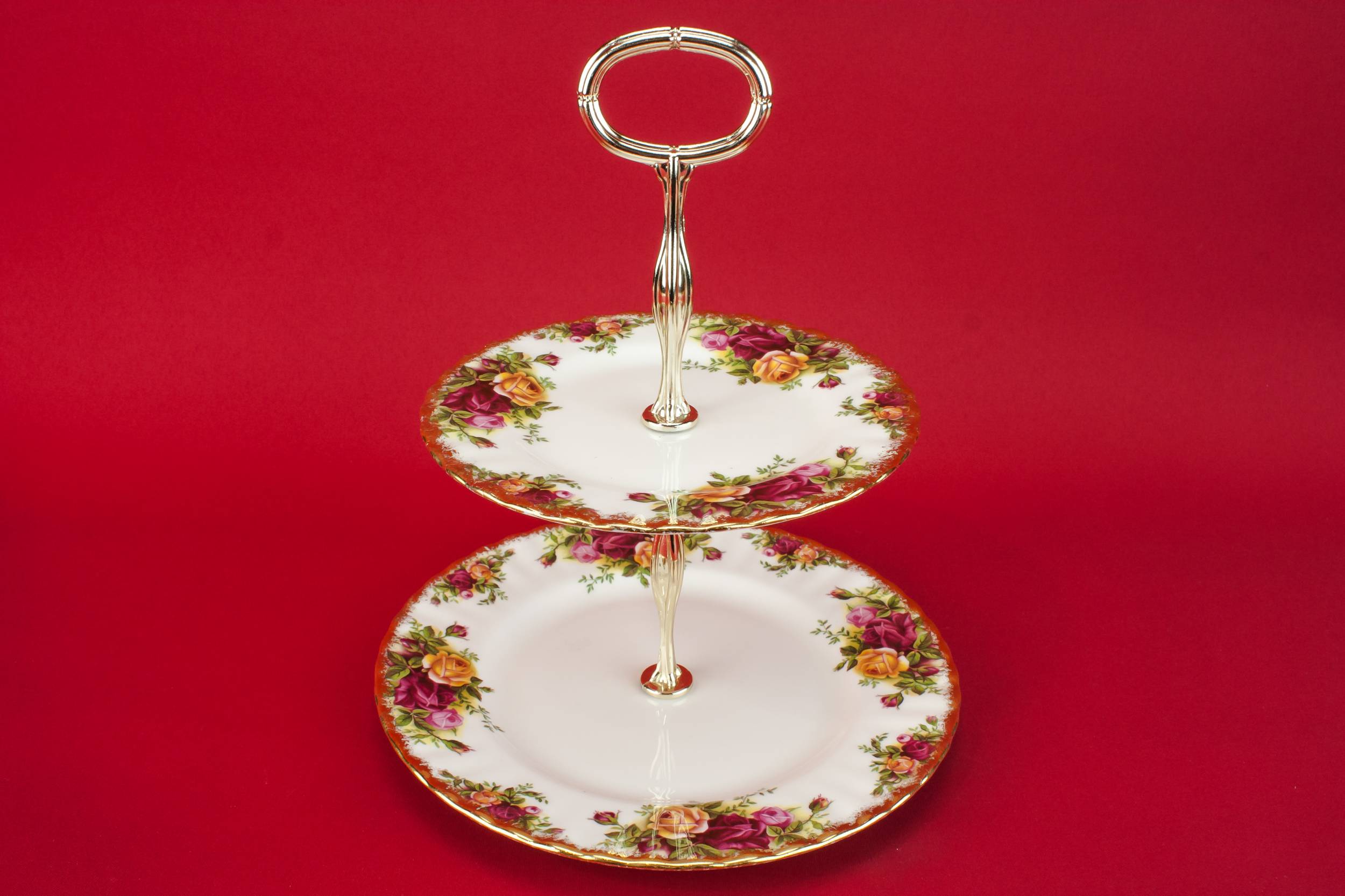 Vintage Elegant Medium — 2 tier bone china cake stand 3