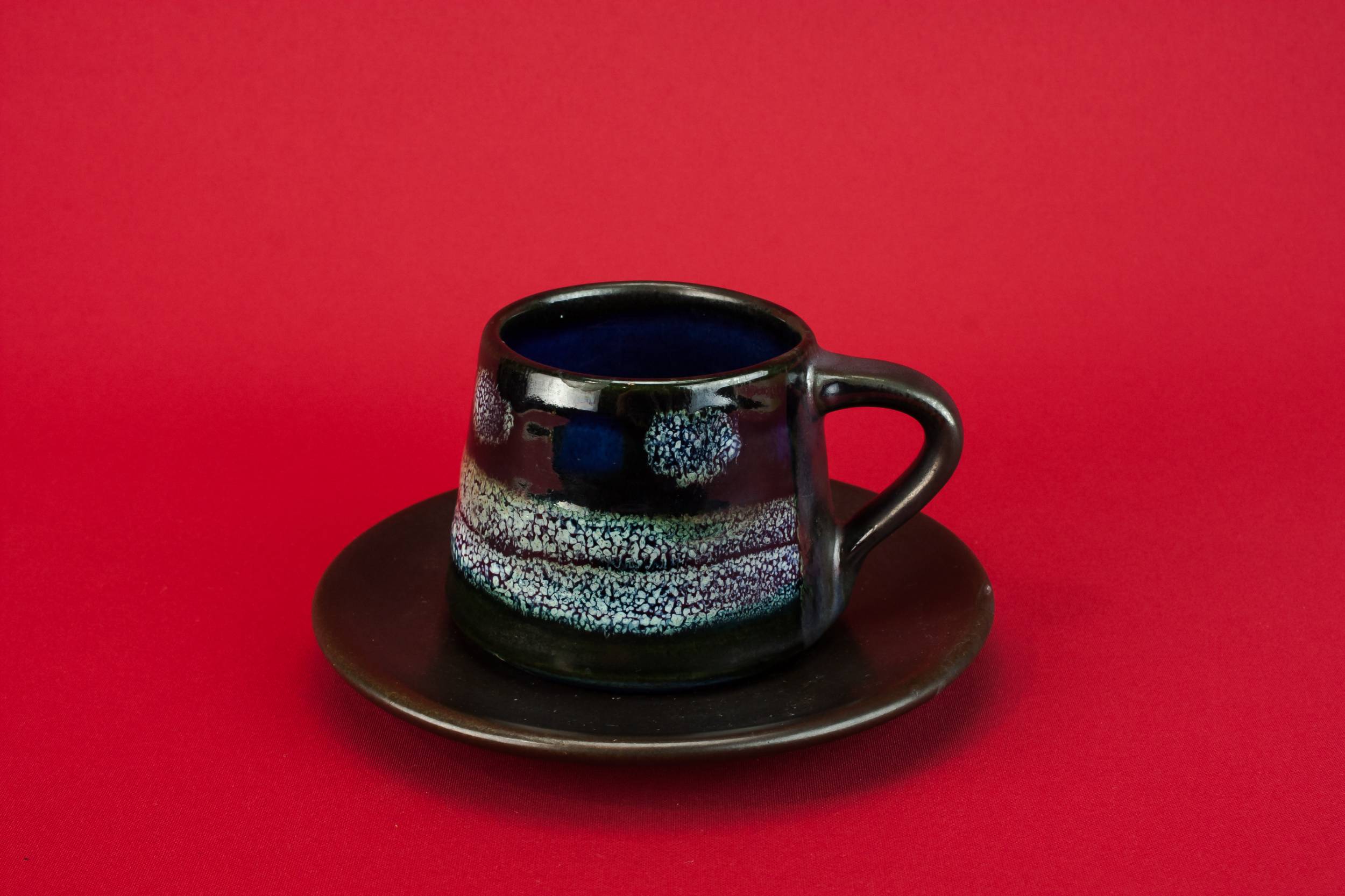 Persons Retro Brown — Pottery coffee set for six