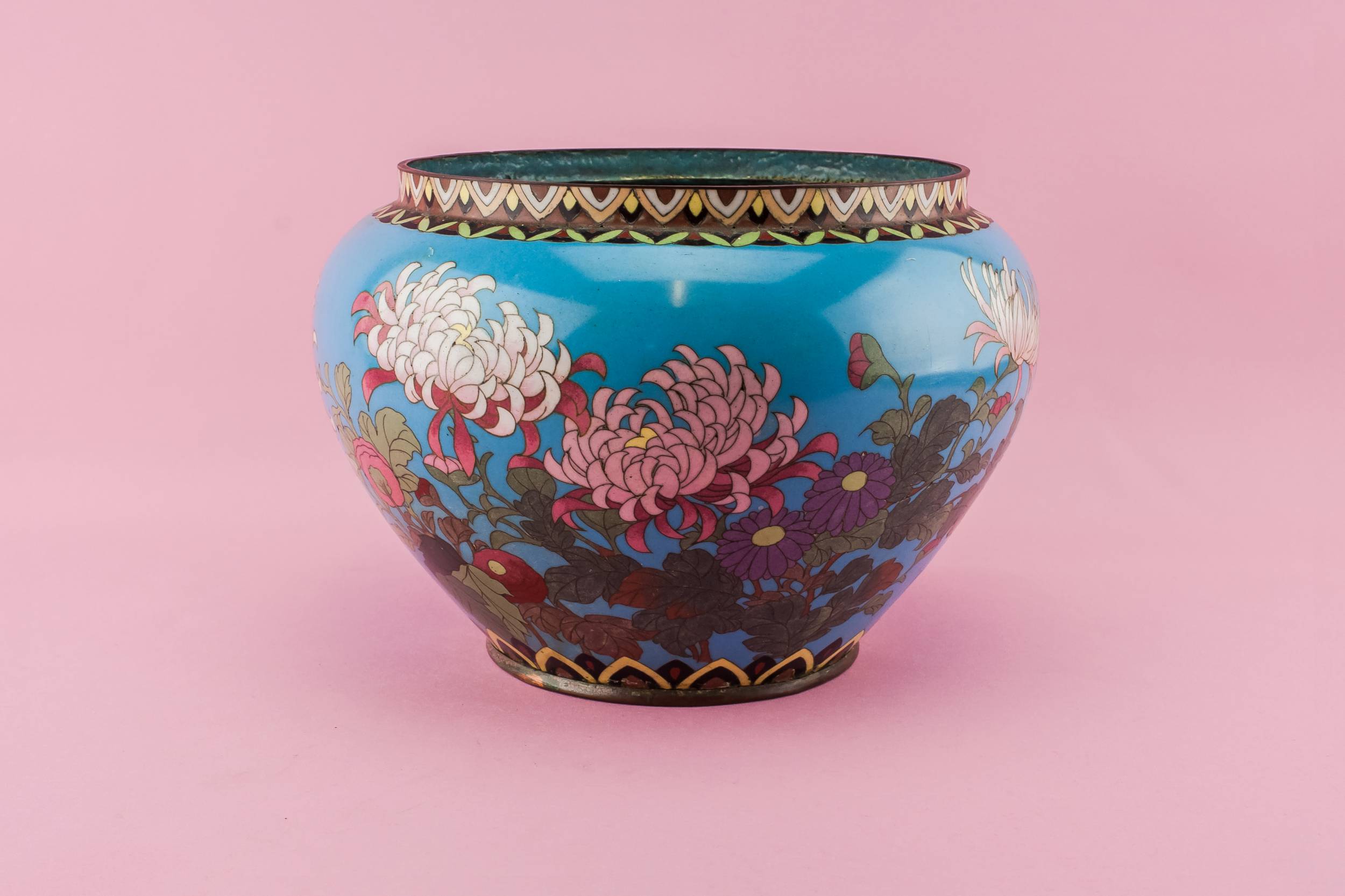 Antique Japanese Cloisonne — Cloisonne enamel jar