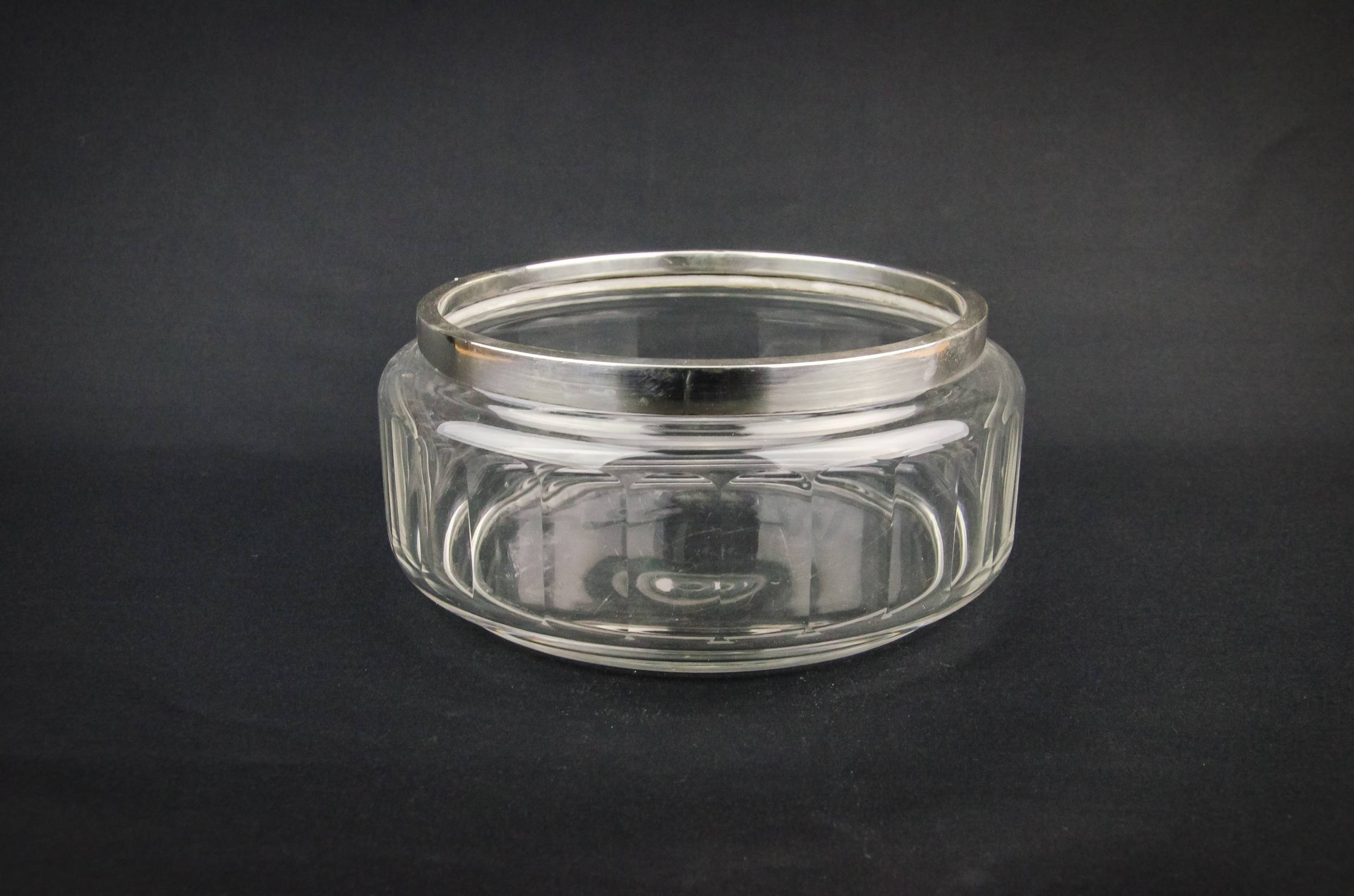 Crystal Antique Blown — Glass & silver salad bowl